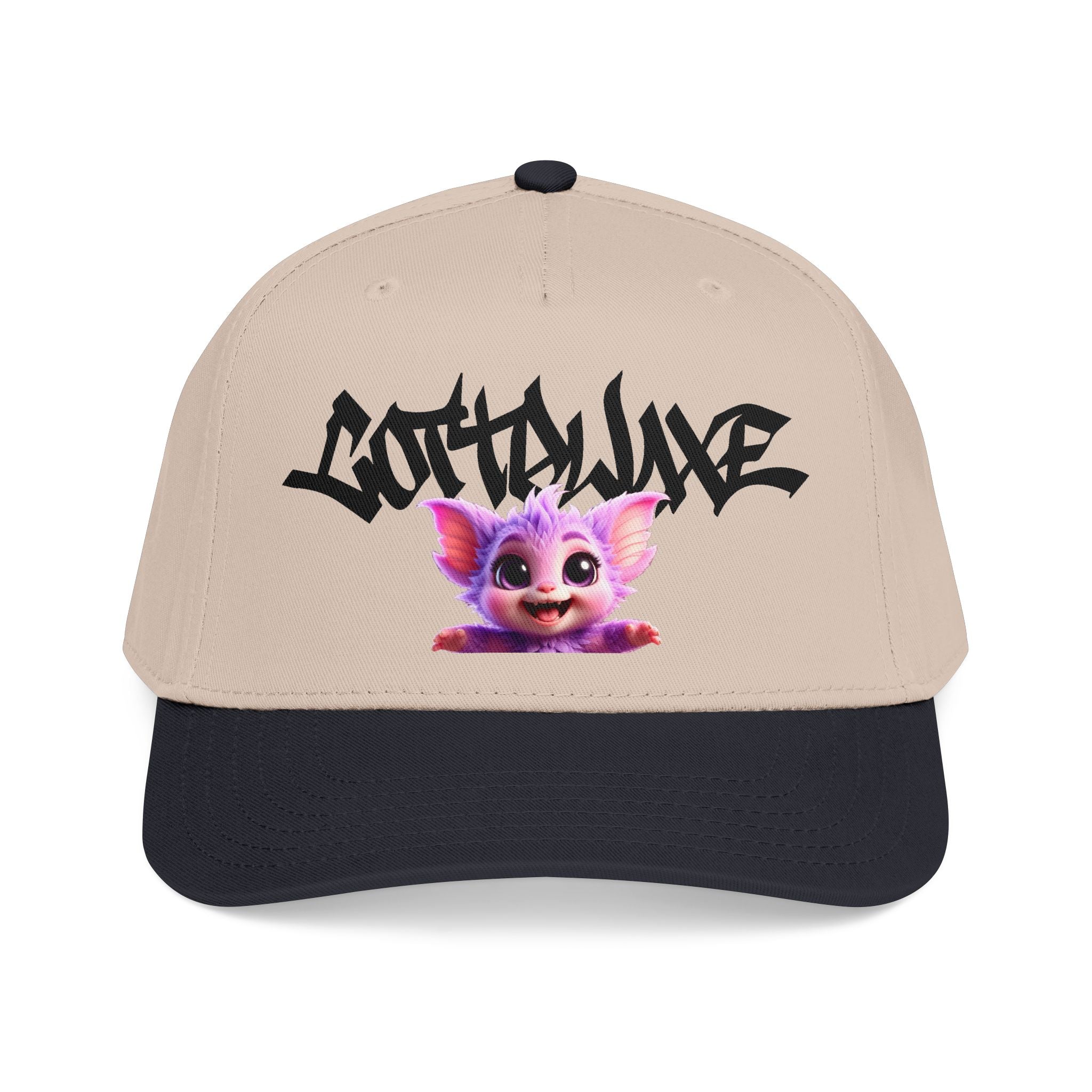 Cute Purple Creature Graphic Mid Profile Baseball Cap Cartoon Character COTTOLUXE