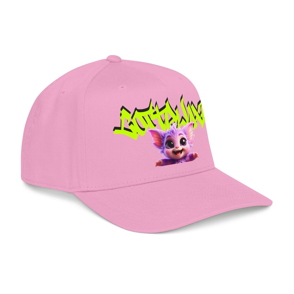 Cute Purple Creature Graphic Mid Profile Baseball Cap Cartoon Character COTTOLUXE
