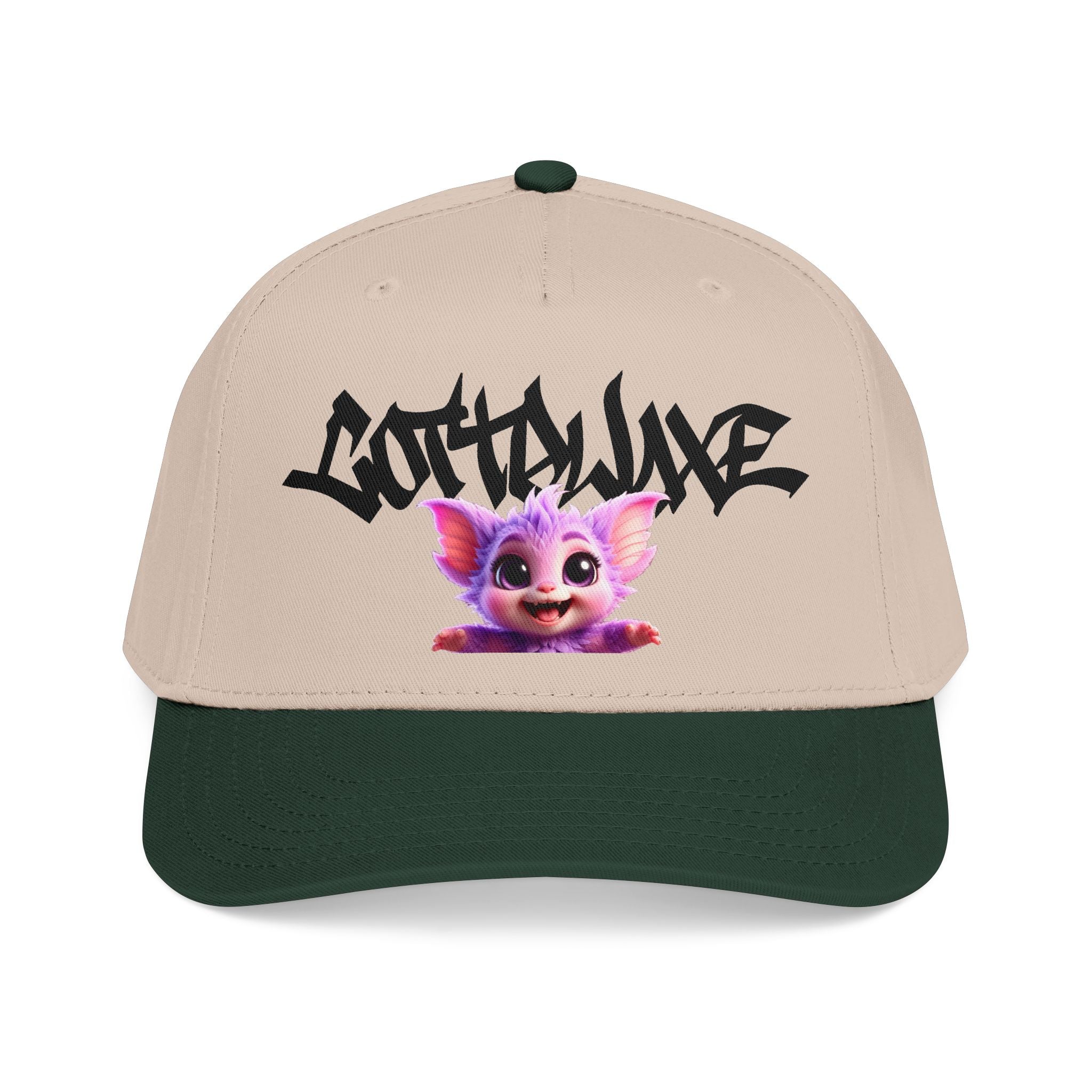 Cute Purple Creature Graphic Mid Profile Baseball Cap Cartoon Character COTTOLUXE