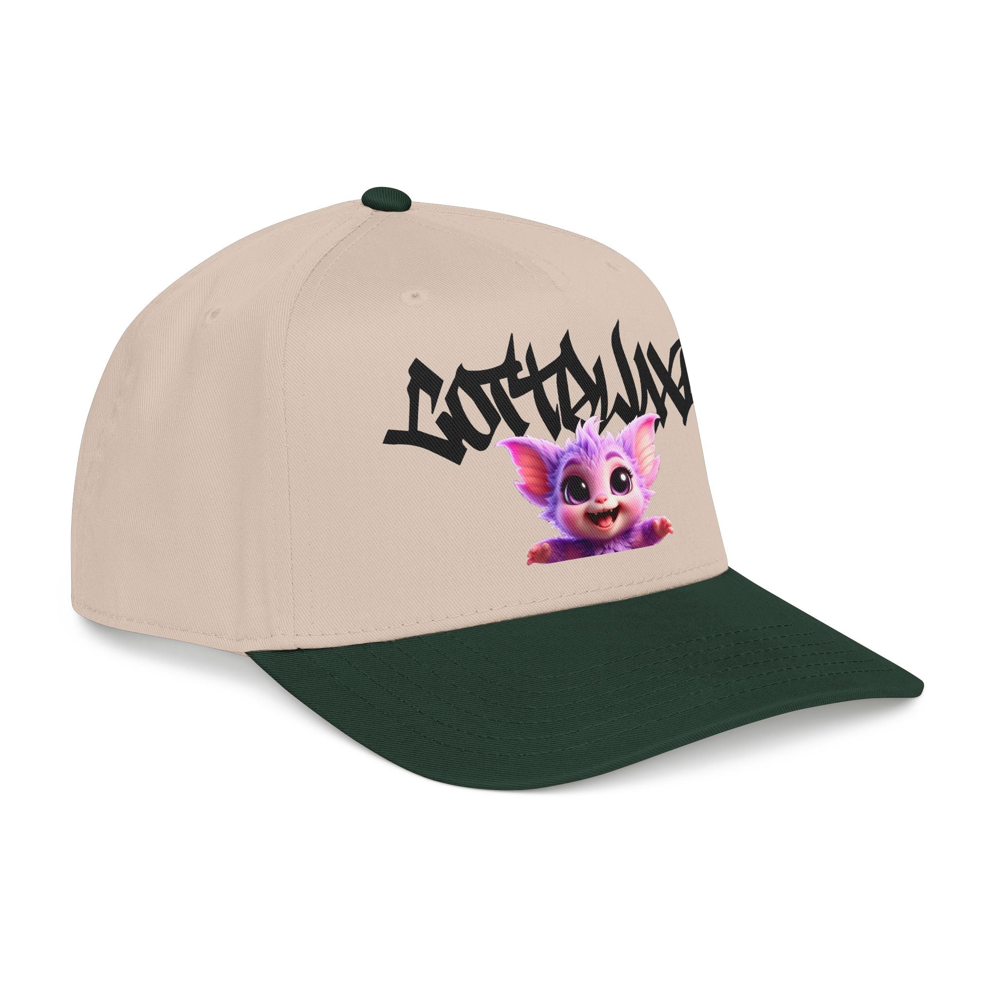 Cute Purple Creature Graphic Mid Profile Baseball Cap Cartoon Character COTTOLUXE