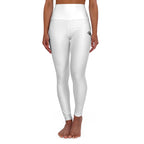 COTTOLUXE High-Waisted Yoga Leggings, White AOP with Black Graffiti Accent
