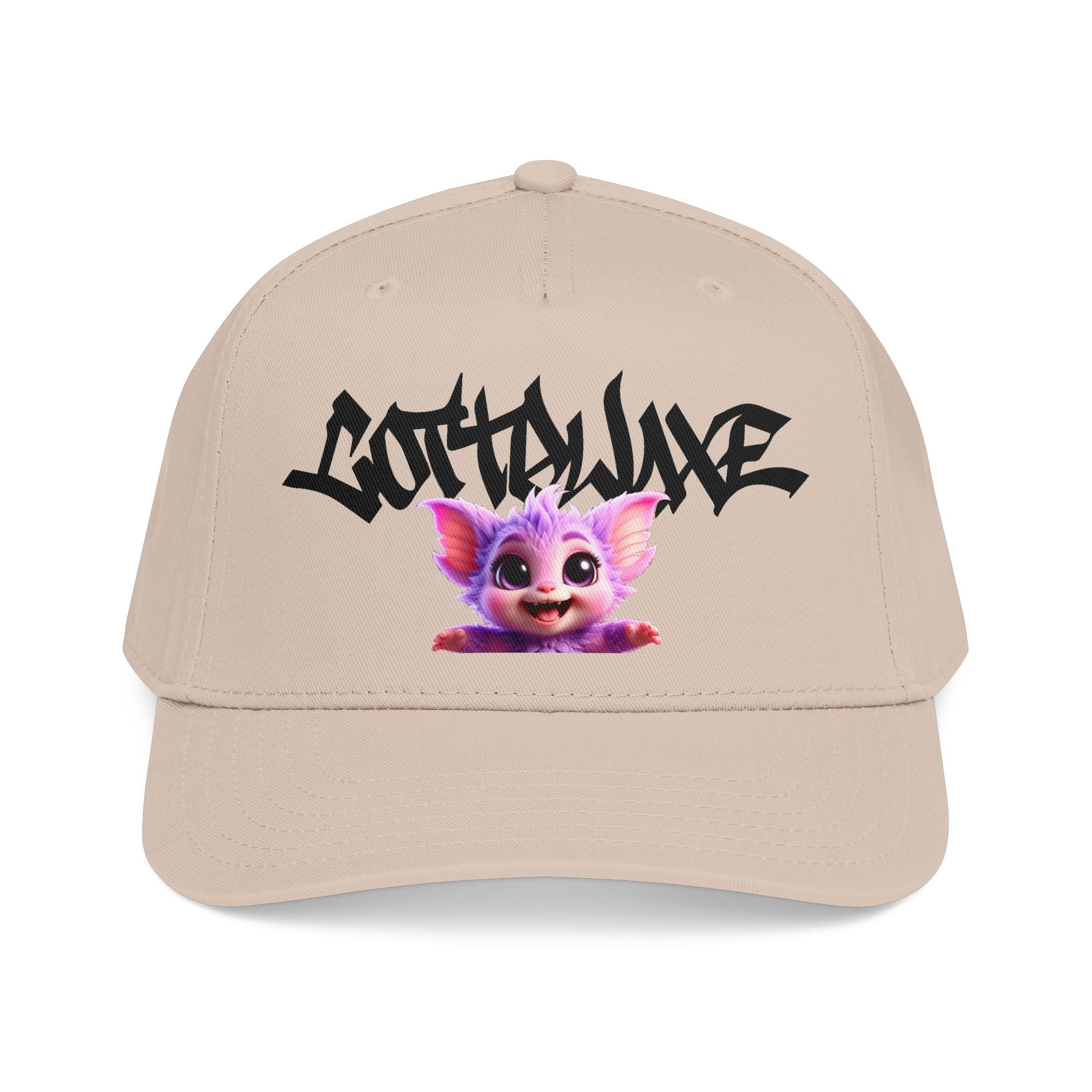 Cute Purple Creature Graphic Mid Profile Baseball Cap Cartoon Character COTTOLUXE