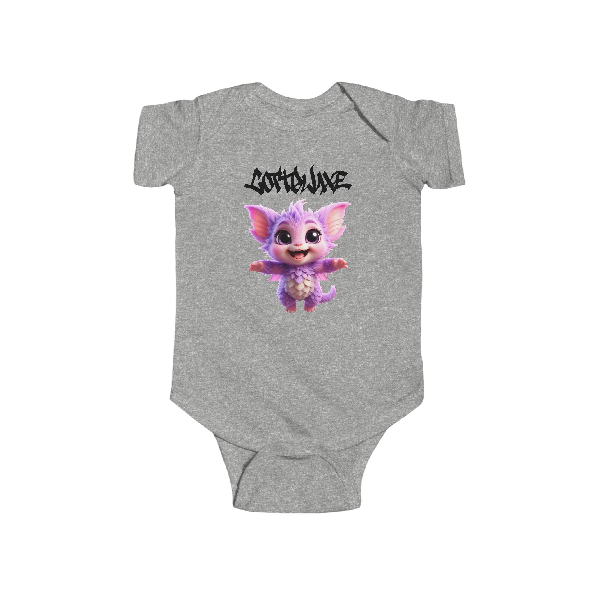 Infant Bodysuit — Cute Purple Fantasy Creature Baby Onesie “COTTOLUXE”