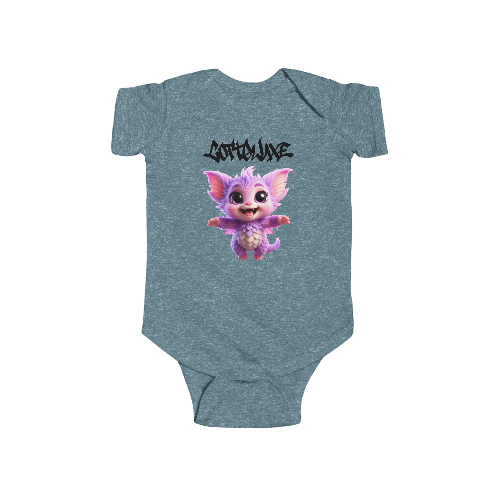 Infant Bodysuit — Cute Purple Fantasy Creature Baby Onesie “COTTOLUXE”