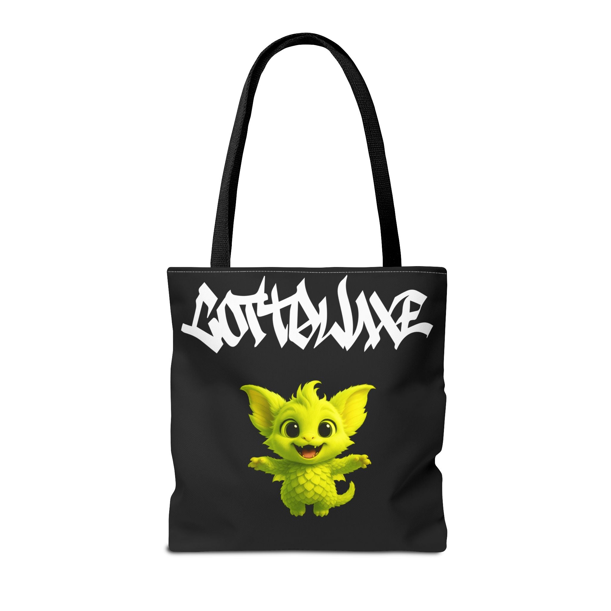 Cute Purple Bat Baby Tote Bag, Cute Green Dragon Tote Bag, logo "COTTOLUXE"