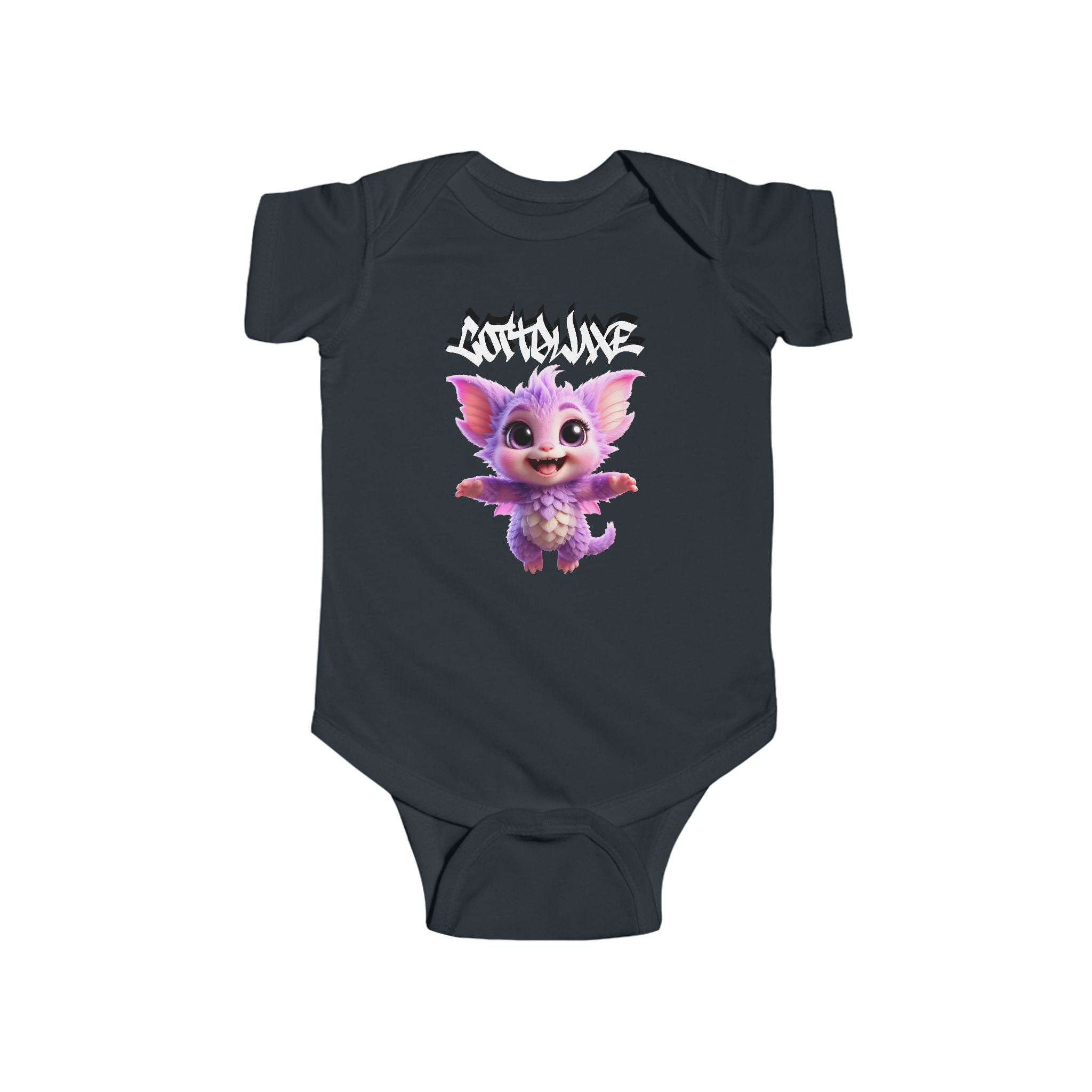Infant Bodysuit — Cute Purple Fantasy Creature Baby Onesie “COTTOLUXE”