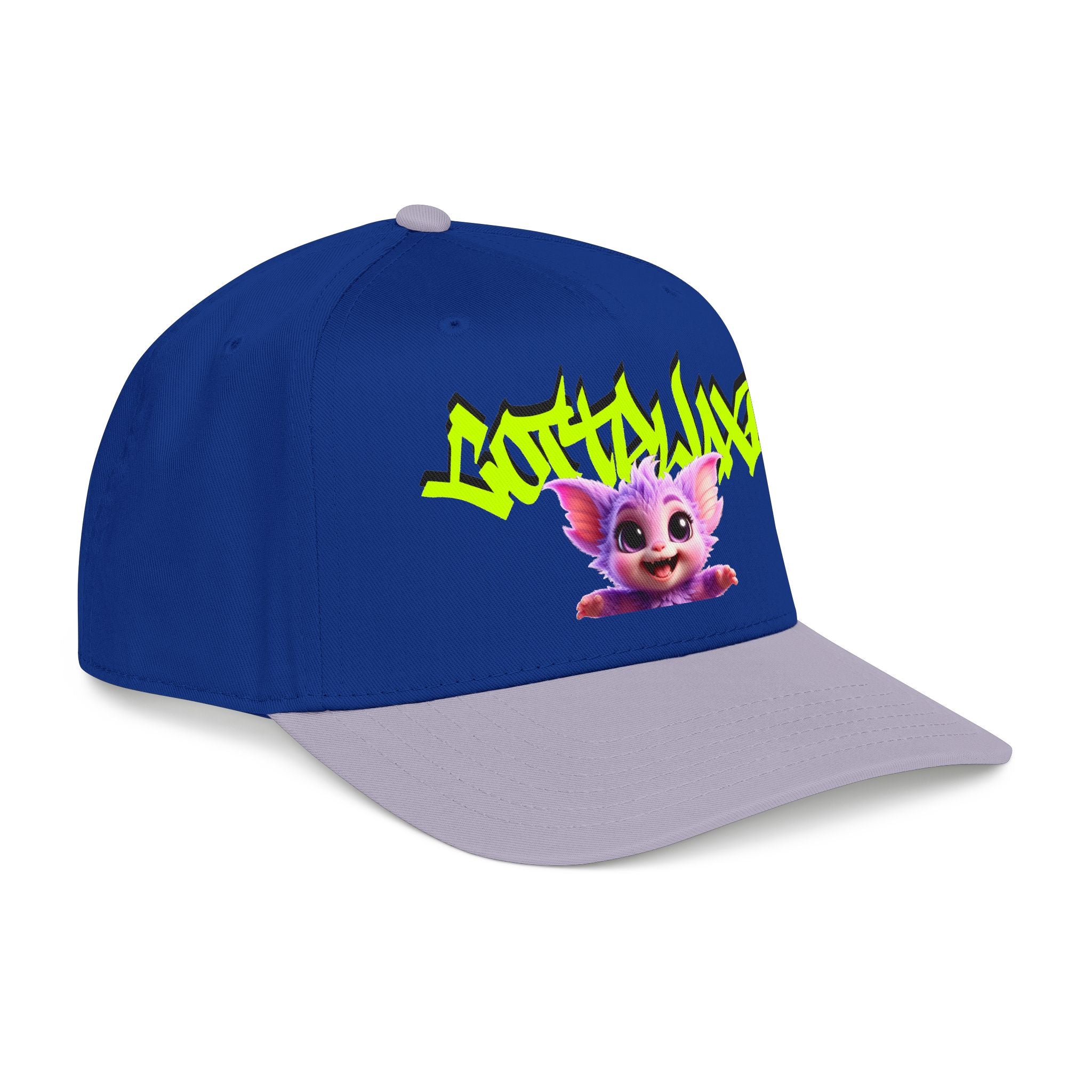 Cute Purple Creature Graphic Mid Profile Baseball Cap Cartoon Character COTTOLUXE