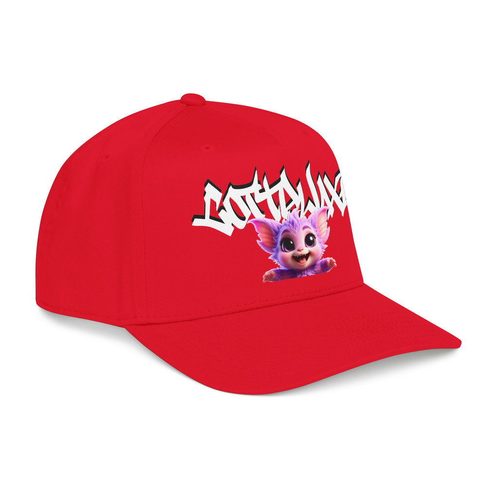 Cute Purple Creature Graphic Mid Profile Baseball Cap Cartoon Character COTTOLUXE