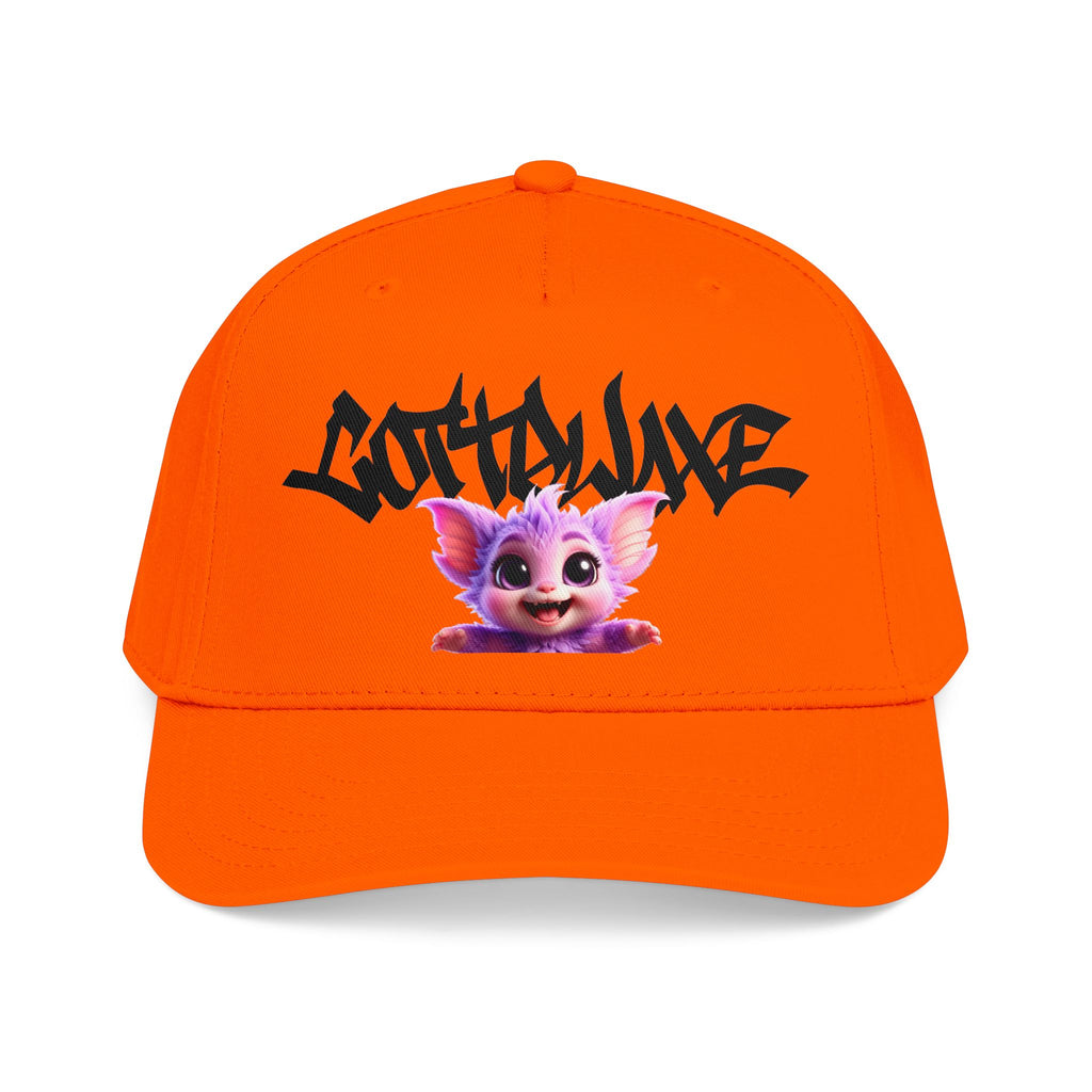 Cute Purple Creature Graphic Mid Profile Baseball Cap Cartoon Character COTTOLUXE