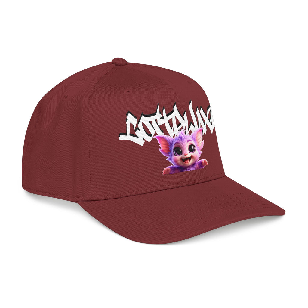 Cute Purple Creature Graphic Mid Profile Baseball Cap Cartoon Character COTTOLUXE