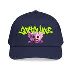 Cute Purple Creature Graphic Mid Profile Baseball Cap Cartoon Character COTTOLUXE