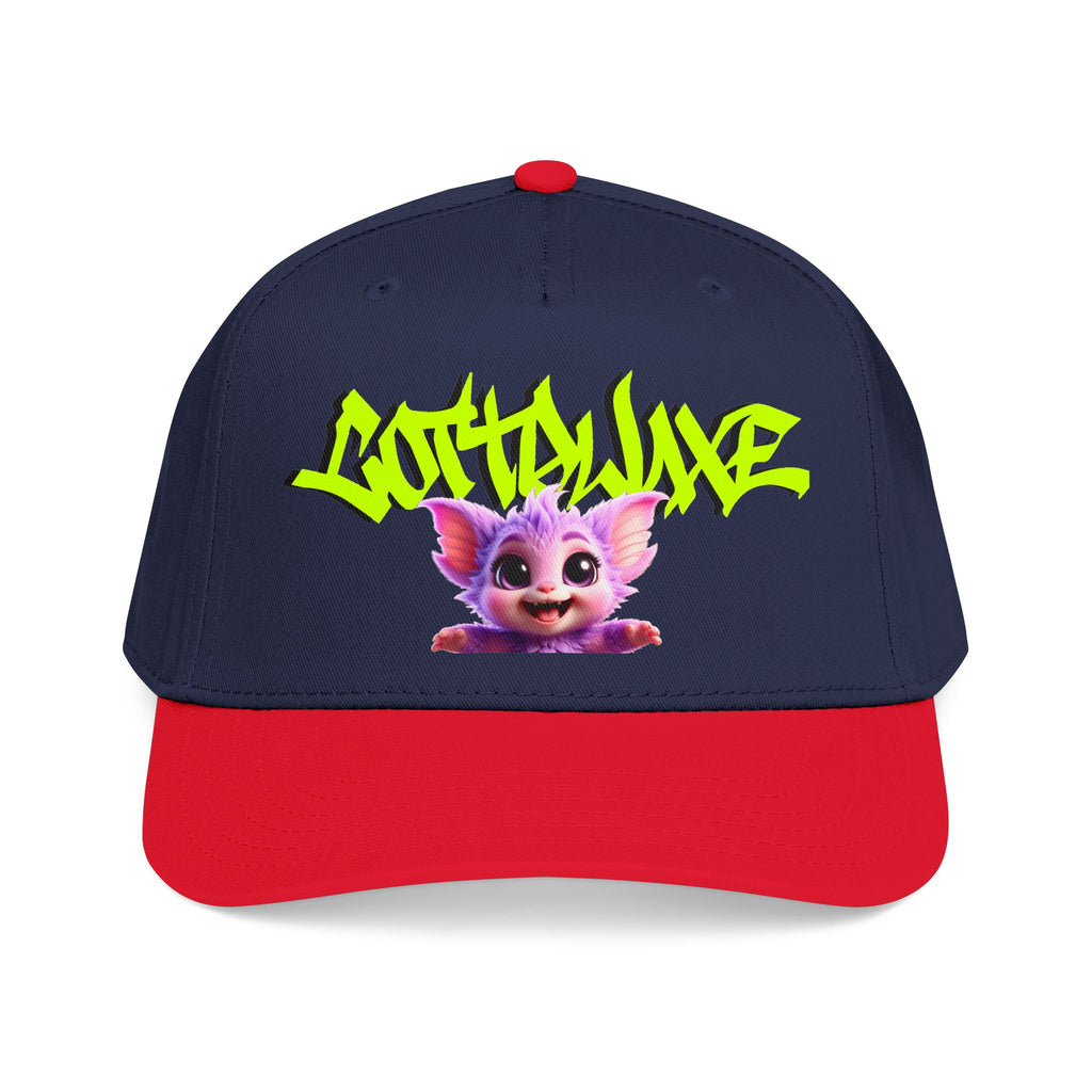 Cute Purple Creature Graphic Mid Profile Baseball Cap Cartoon Character COTTOLUXE