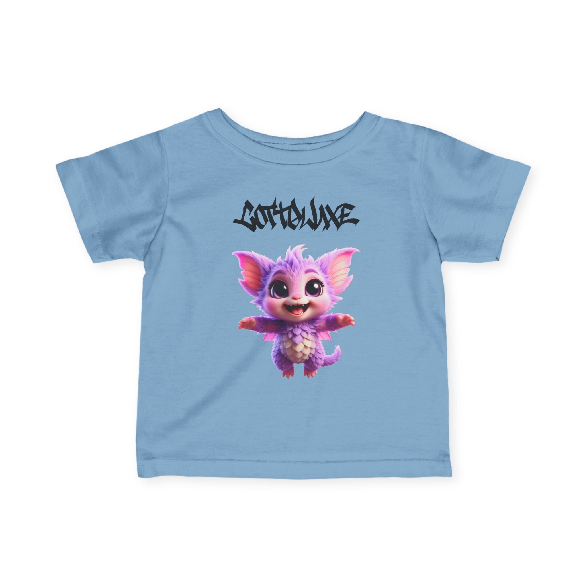 Purple Cute Monster Infant Tee Cartoon Creature Playful Nursery COTTOLUXE