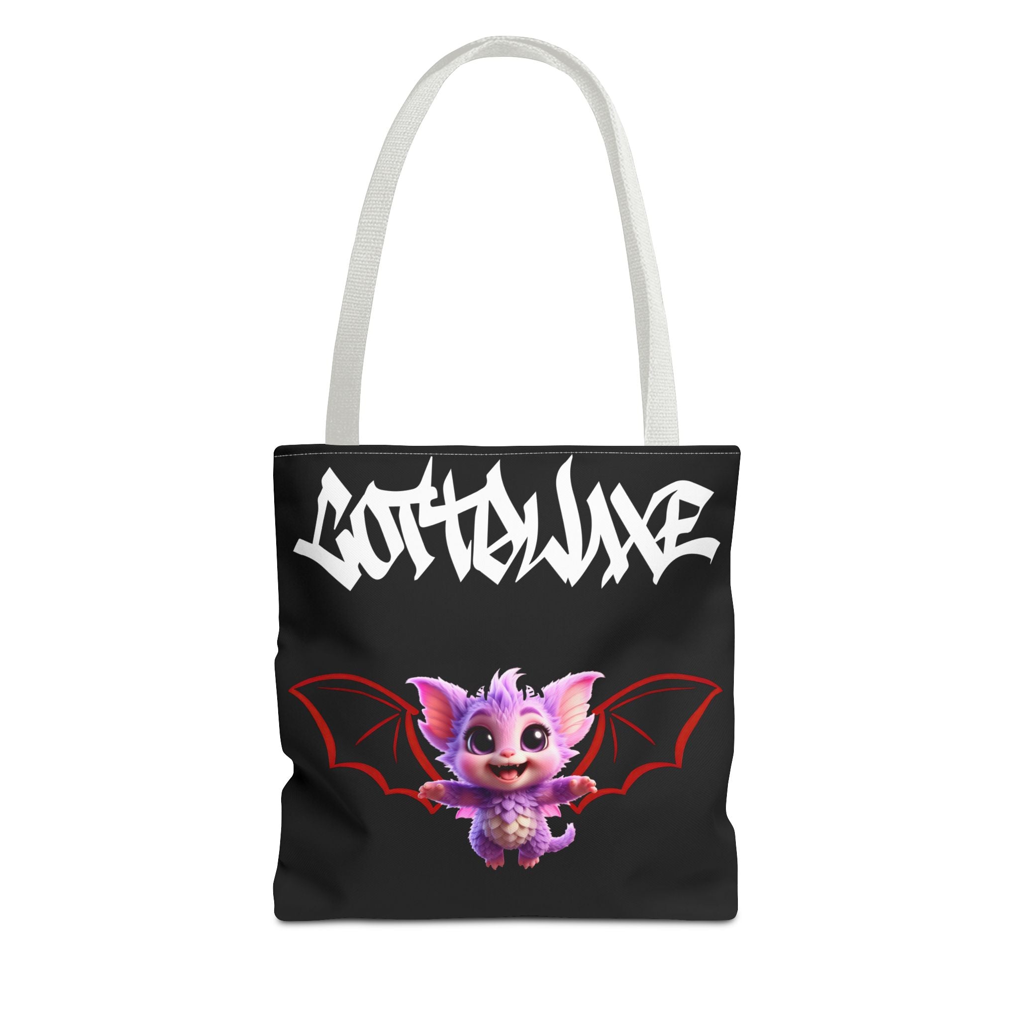 Cute Purple Bat Baby Tote Bag, Cute Green Dragon Tote Bag, logo "COTTOLUXE"