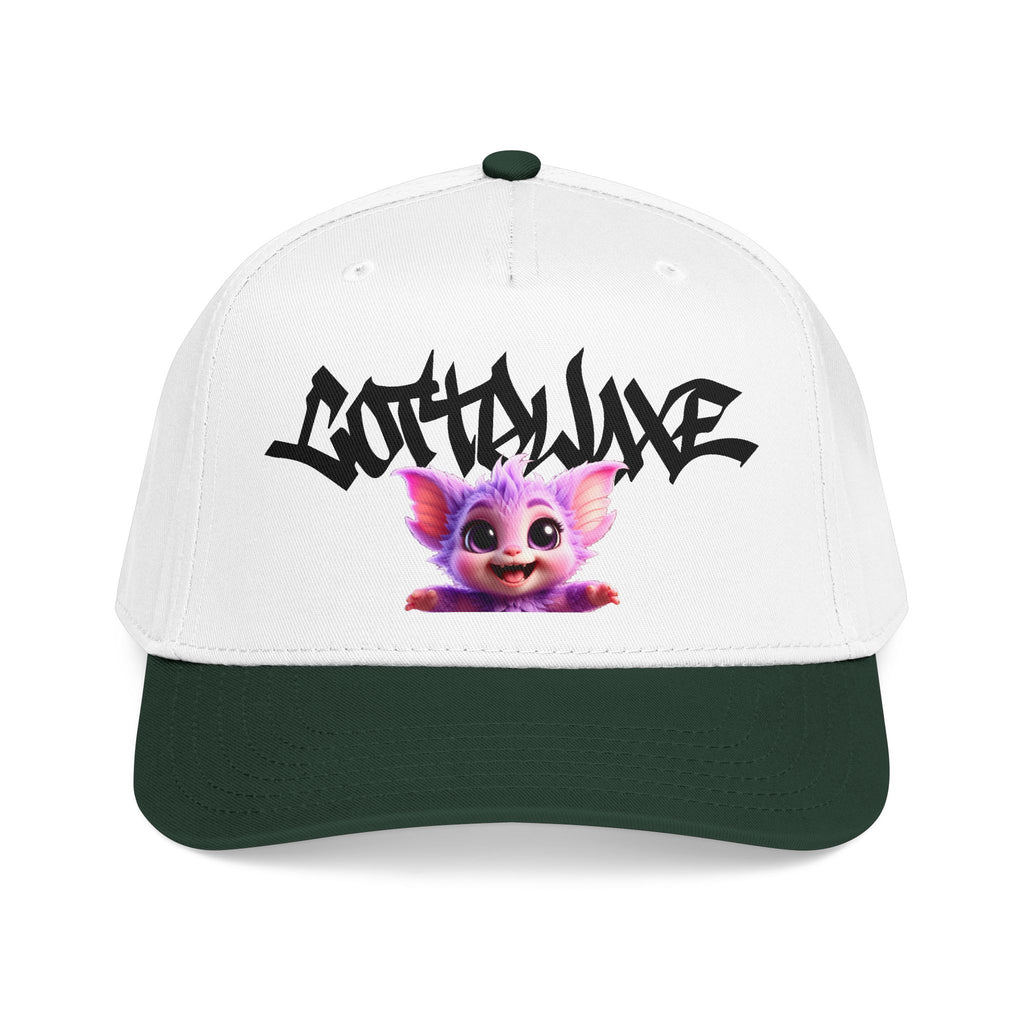 Cute Purple Creature Graphic Mid Profile Baseball Cap Cartoon Character COTTOLUXE