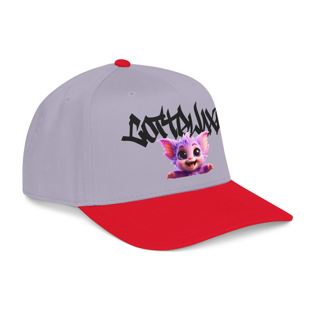 Cute Purple Creature Graphic Mid Profile Baseball Cap Cartoon Character COTTOLUXE