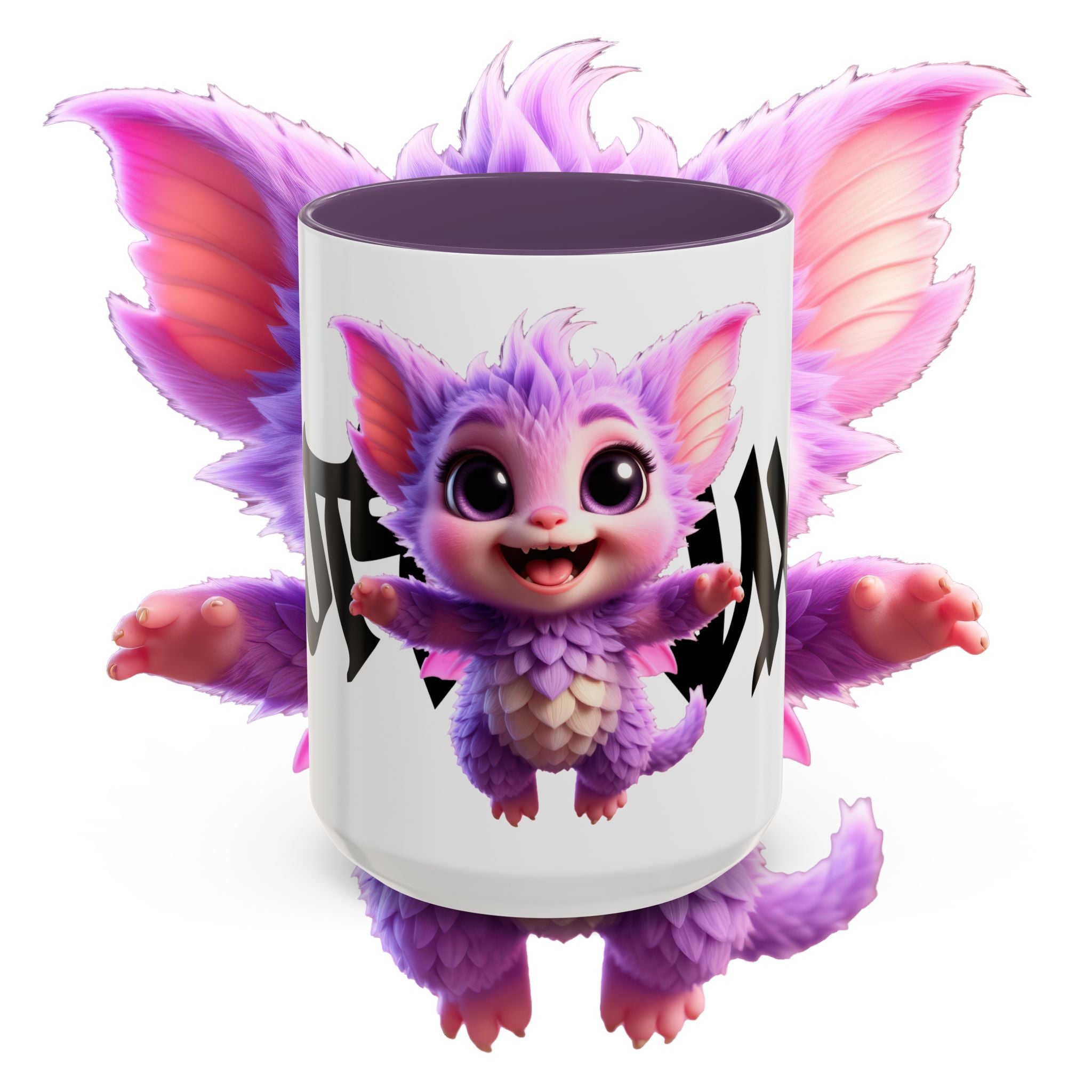 Cute Purple Fluffy Creature Mug Accent Coffee Mug 11oz 15oz COTTOLUXE