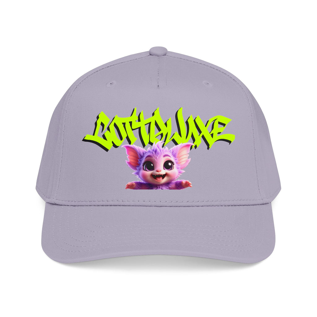 Cute Purple Creature Graphic Mid Profile Baseball Cap Cartoon Character COTTOLUXE