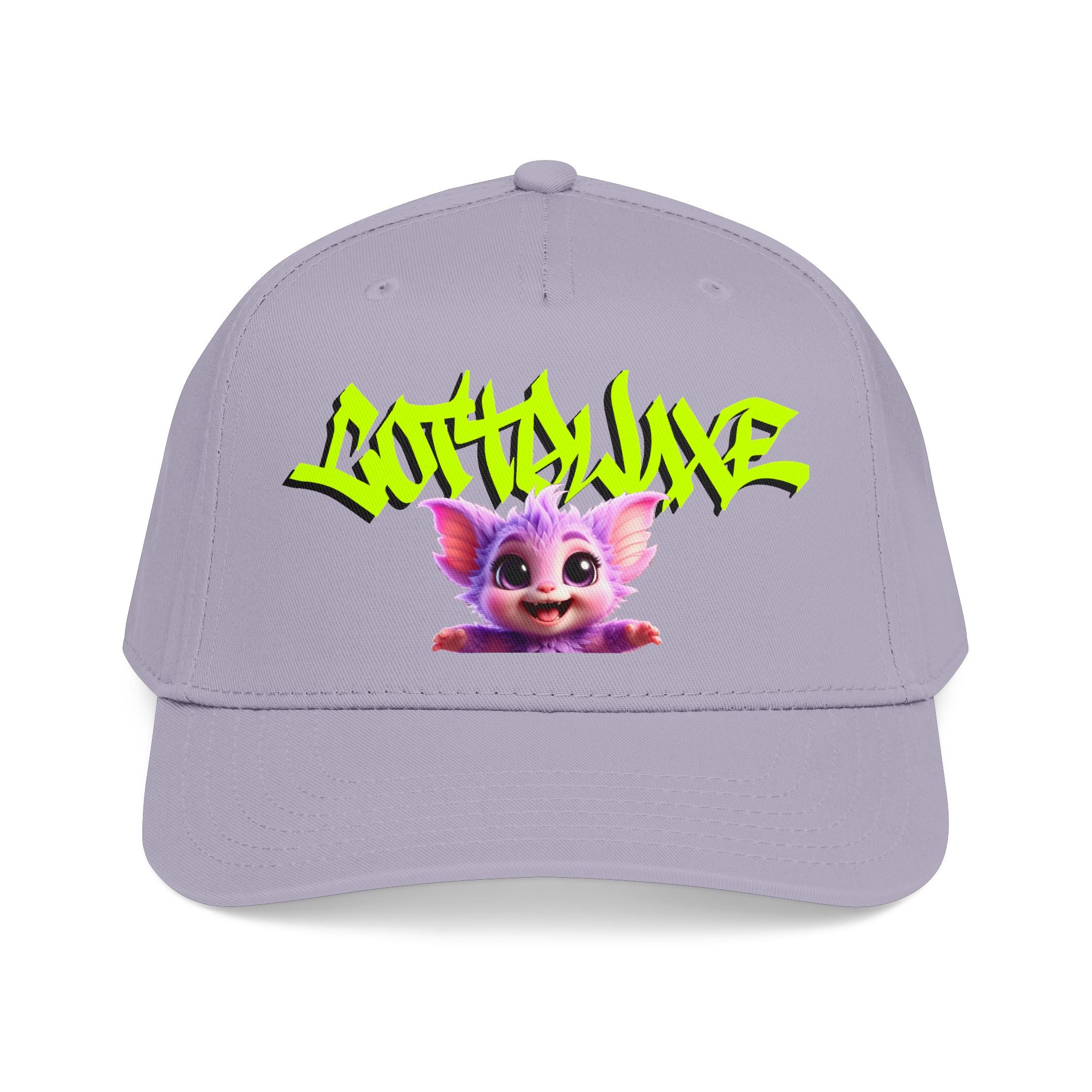 Cute Purple Creature Graphic Mid Profile Baseball Cap Cartoon Character COTTOLUXE
