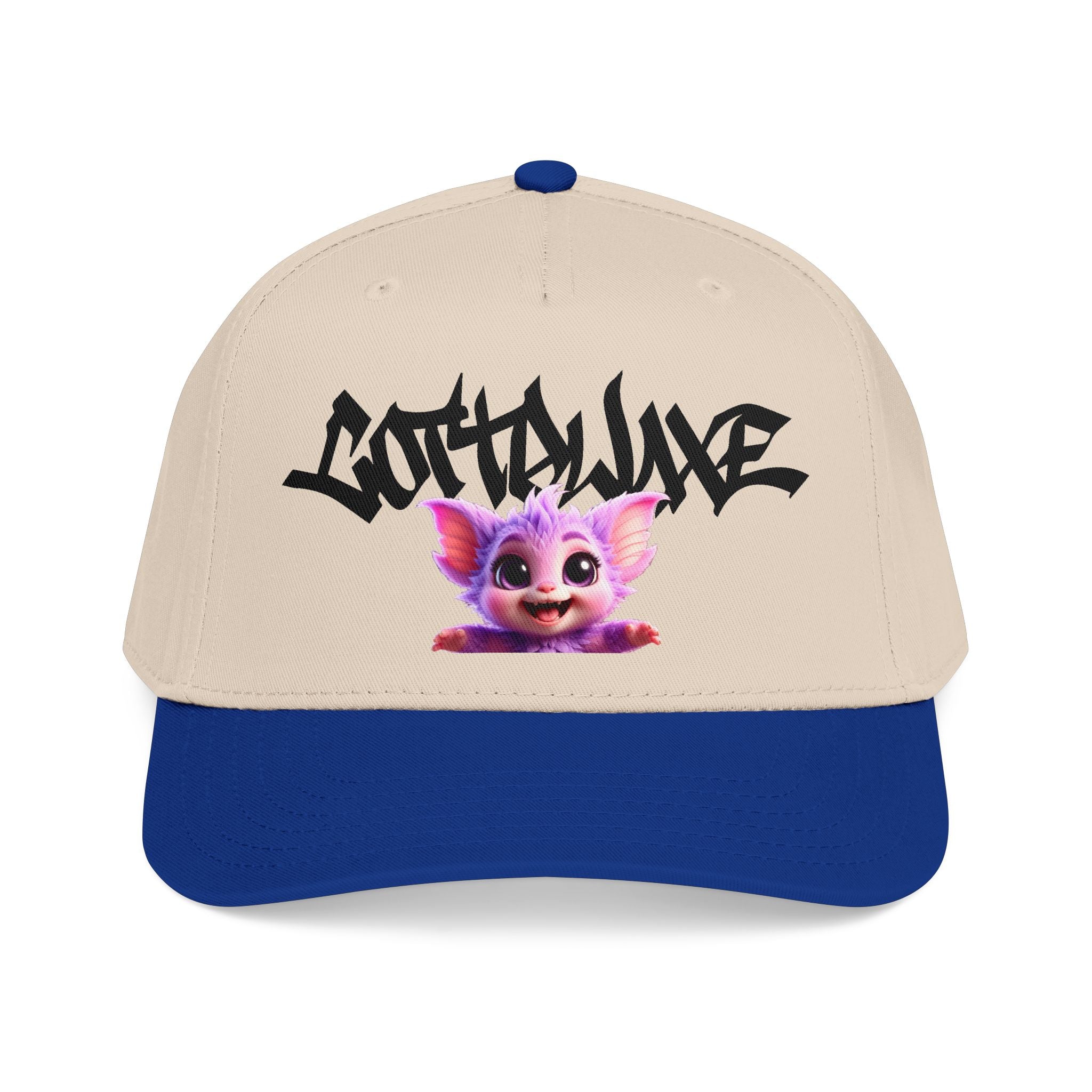 Cute Purple Creature Graphic Mid Profile Baseball Cap Cartoon Character COTTOLUXE