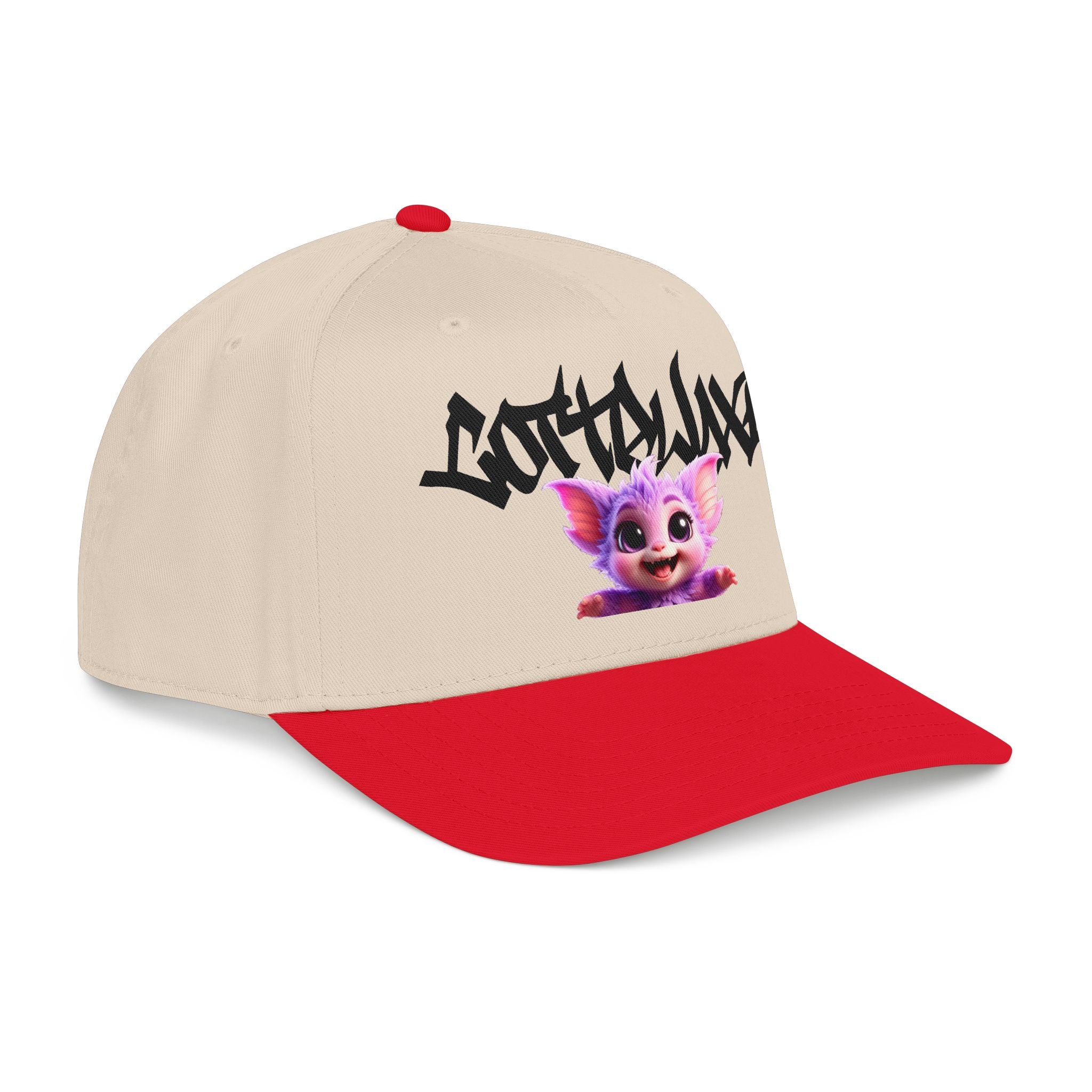 Cute Purple Creature Graphic Mid Profile Baseball Cap Cartoon Character COTTOLUXE