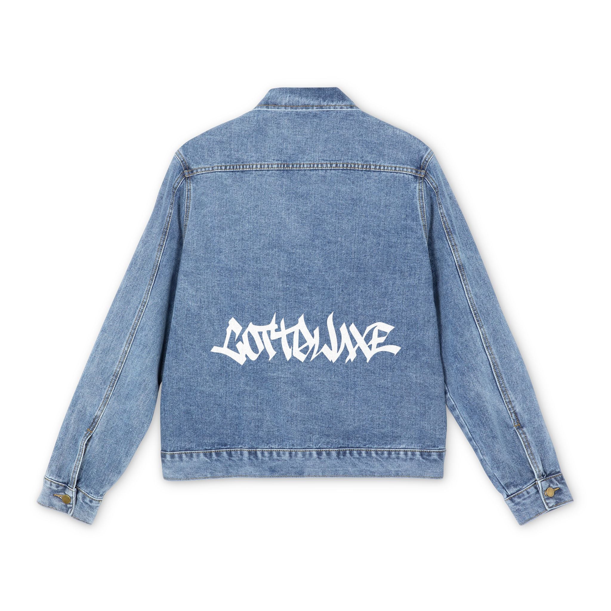 COTTOLUXE Denim Jacket with White Logo Graphic