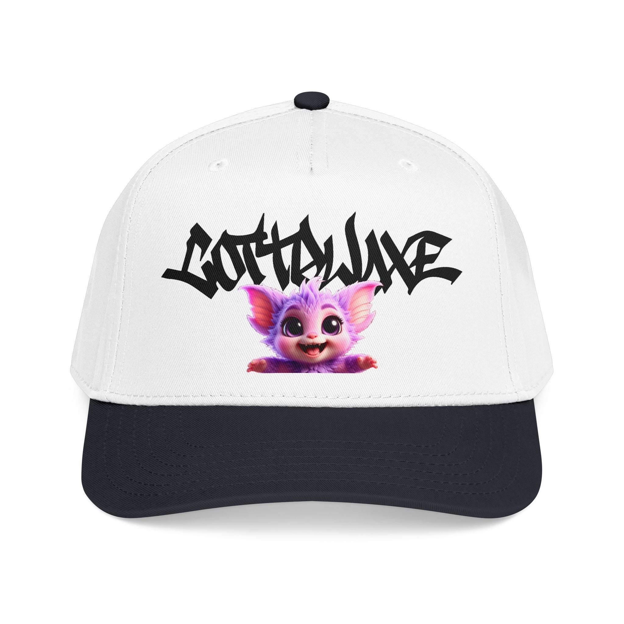Cute Purple Creature Graphic Mid Profile Baseball Cap Cartoon Character COTTOLUXE
