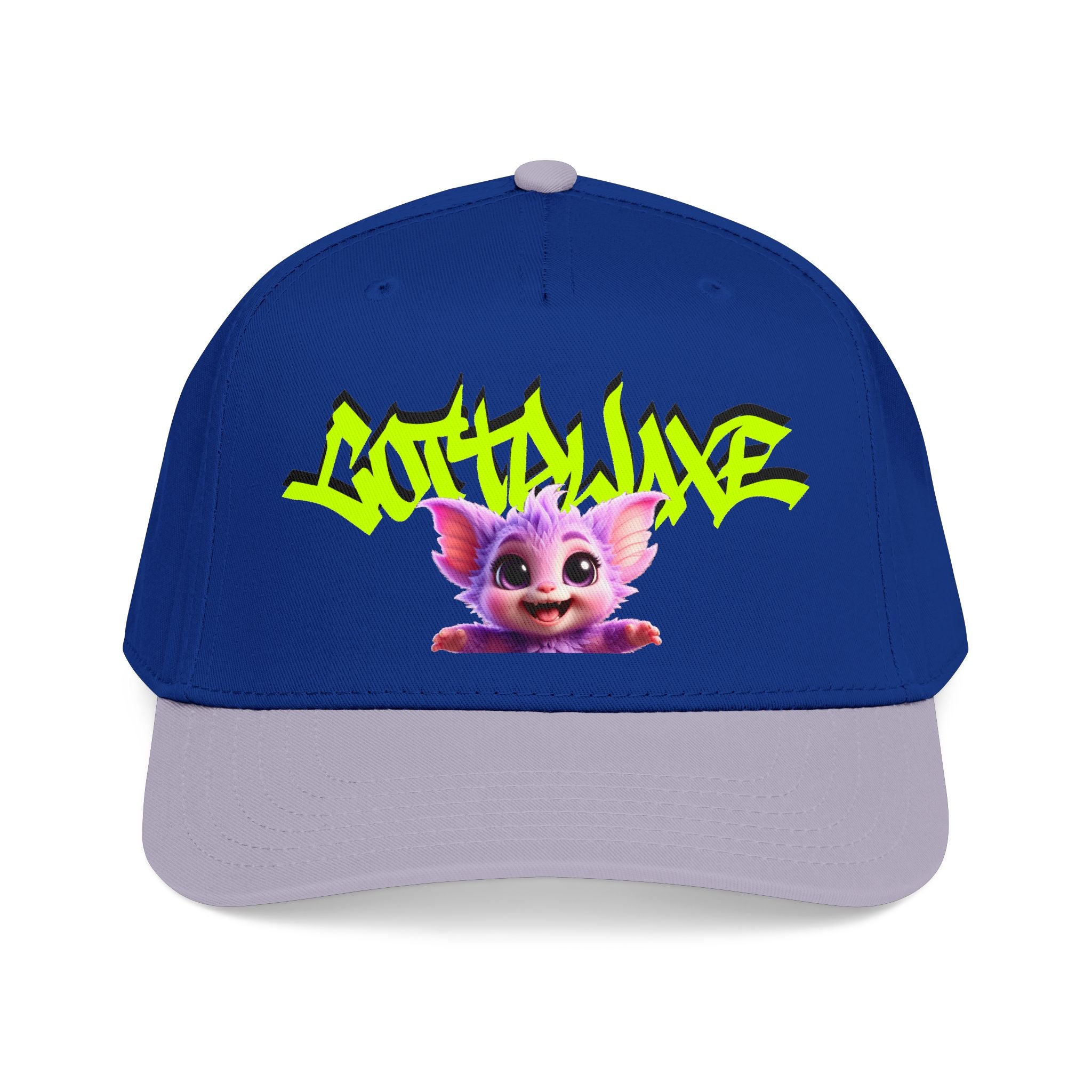 Cute Purple Creature Graphic Mid Profile Baseball Cap Cartoon Character COTTOLUXE