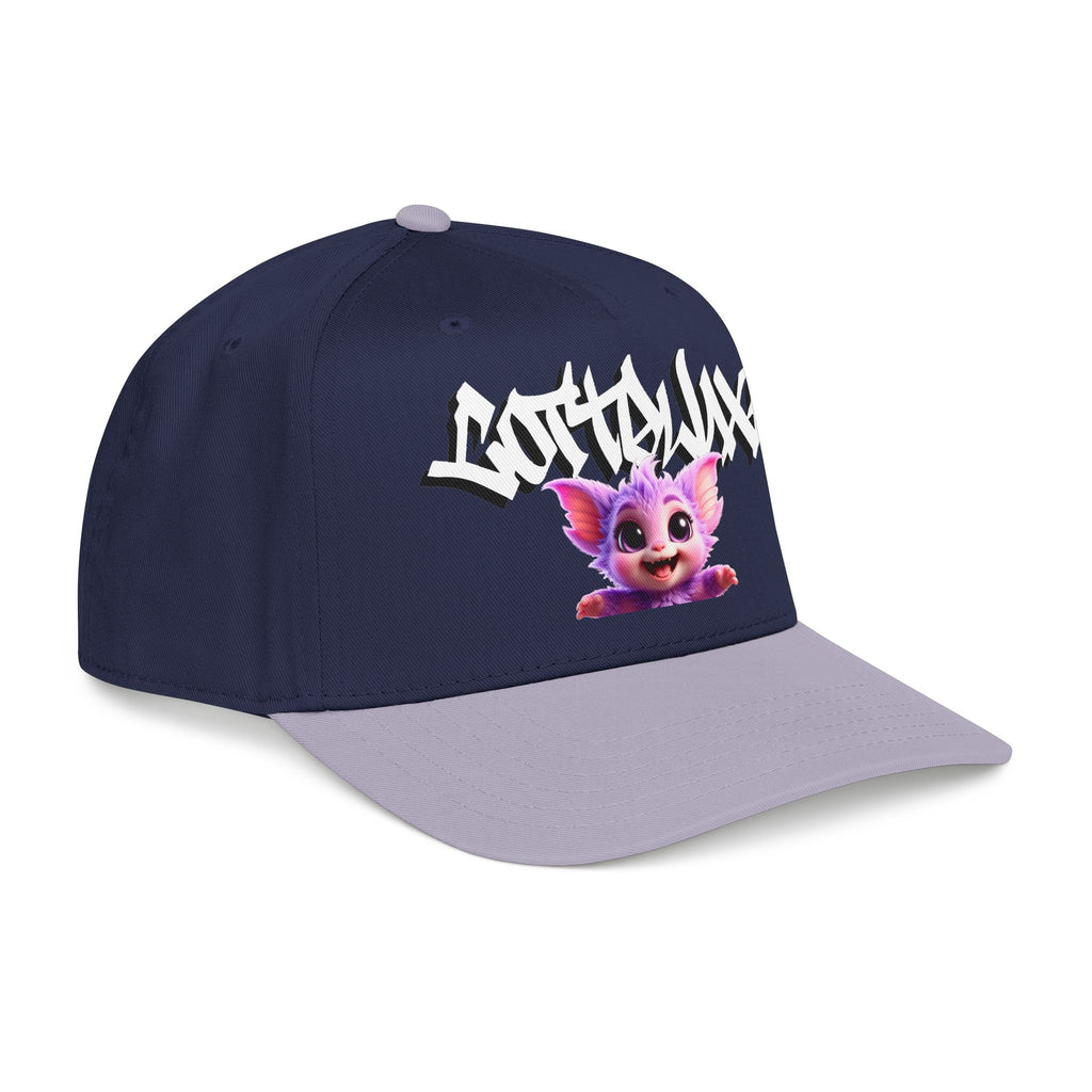 Cute Purple Creature Graphic Mid Profile Baseball Cap Cartoon Character COTTOLUXE