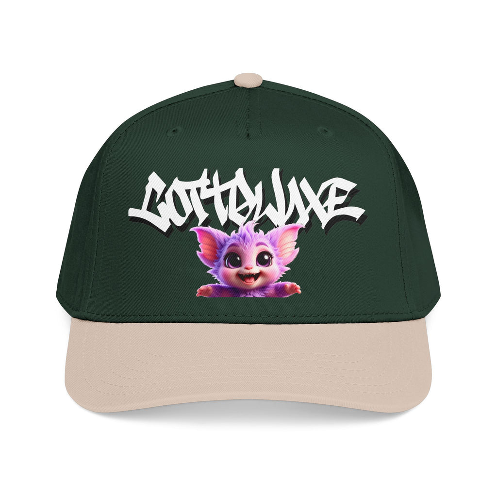Cute Purple Creature Graphic Mid Profile Baseball Cap Cartoon Character COTTOLUXE