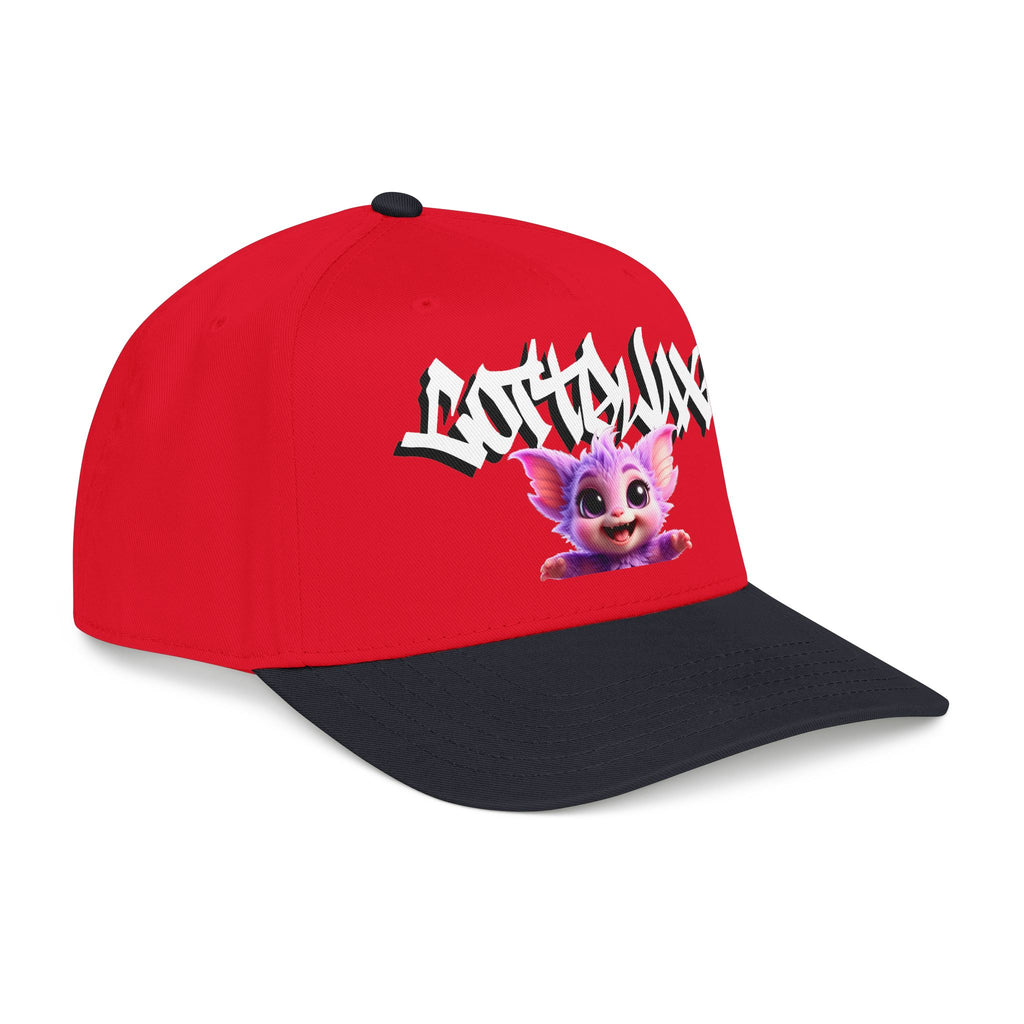 Cute Purple Creature Graphic Mid Profile Baseball Cap Cartoon Character COTTOLUXE