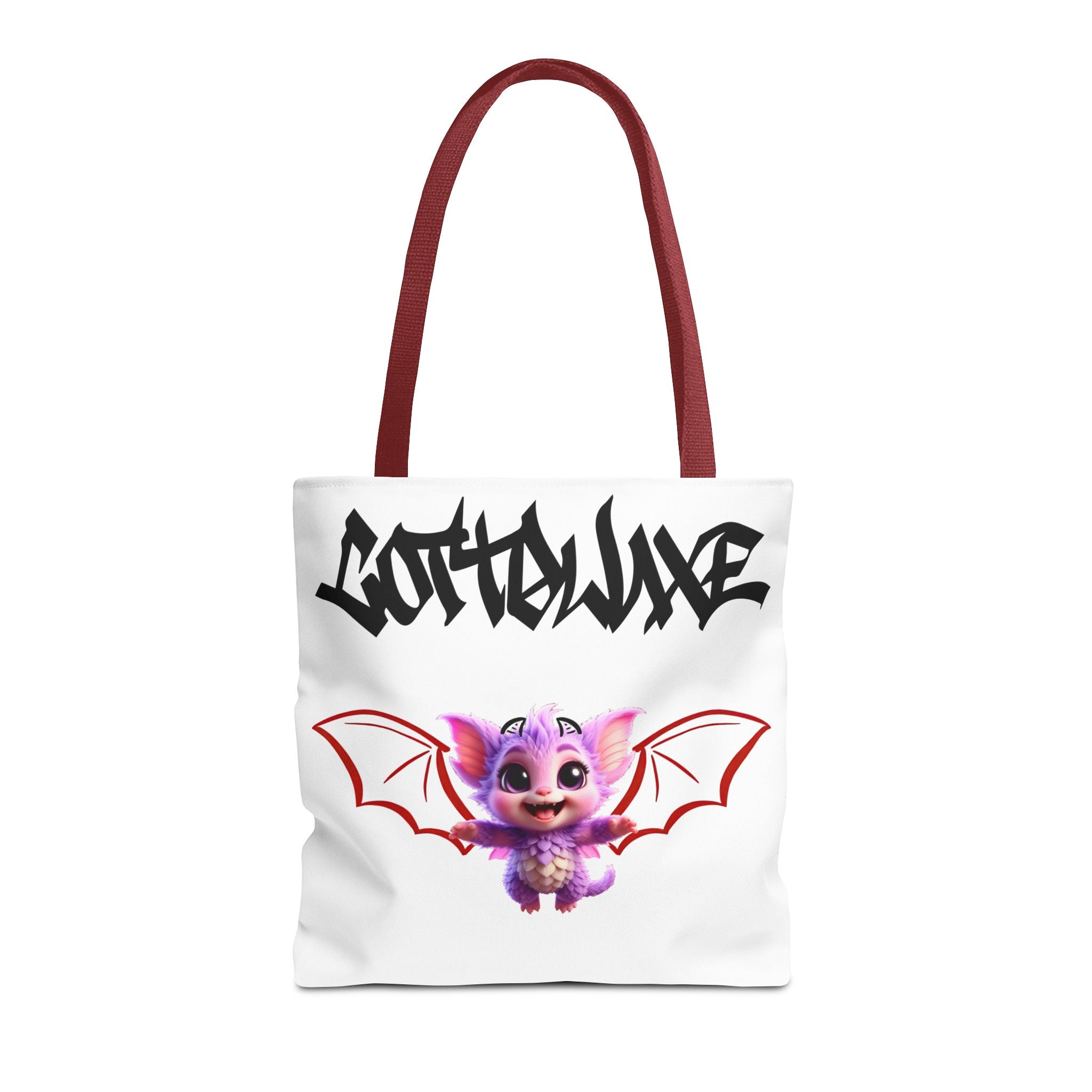 Cute Purple Bat Baby Tote Bag, Cute Green Dragon Tote Bag, logo "COTTOLUXE"