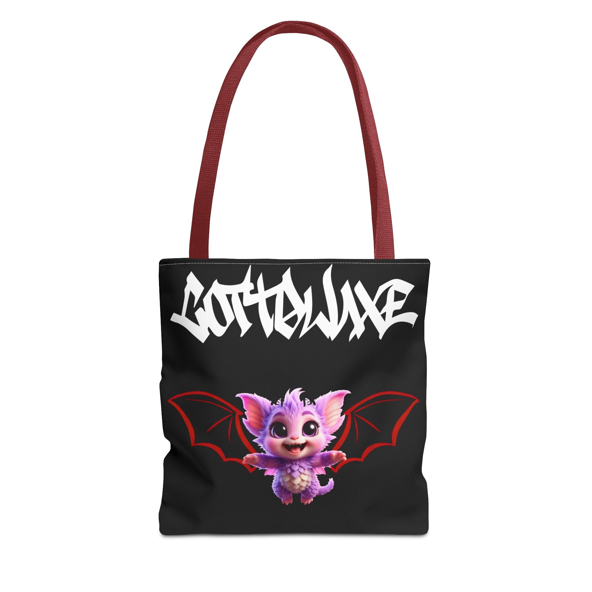 Cute Purple Bat Baby Tote Bag, Cute Green Dragon Tote Bag, logo "COTTOLUXE"
