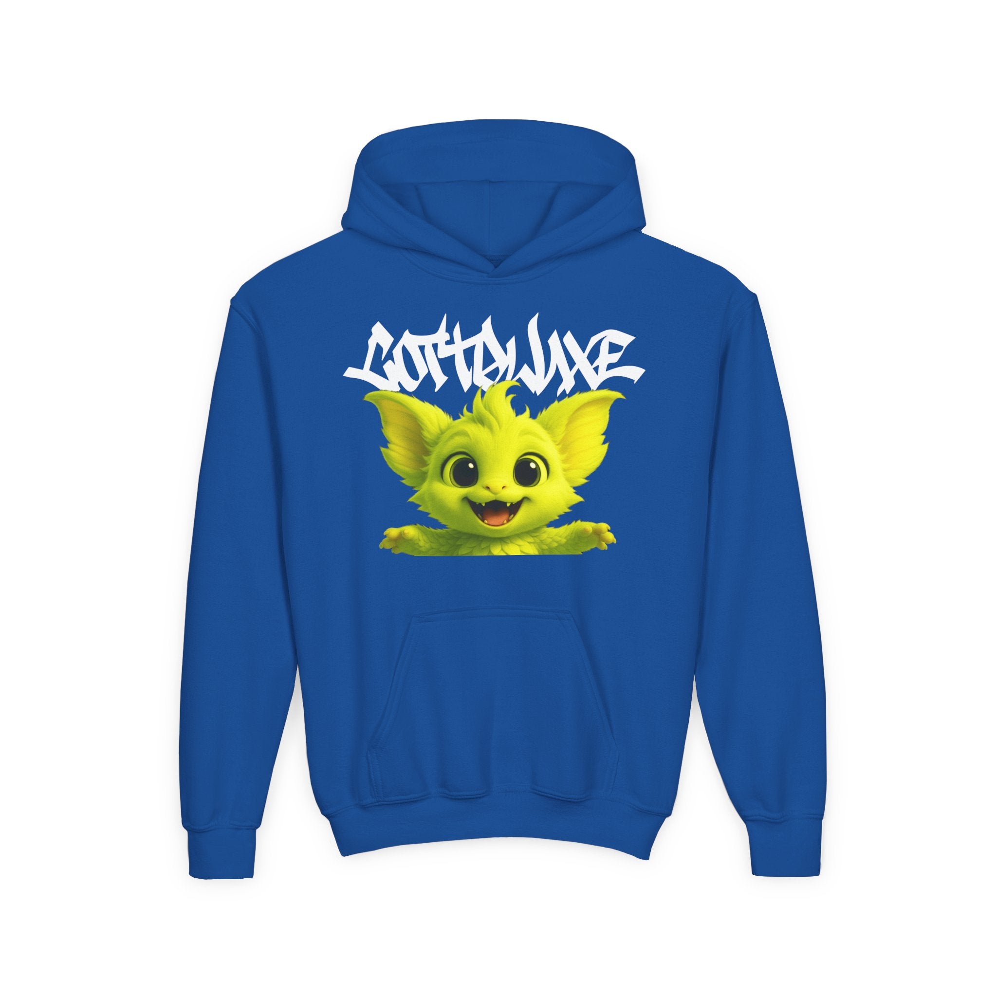 Cute Purple Bat Youth Hoodie — COTTOLUXE Cartoon Creature Graphic