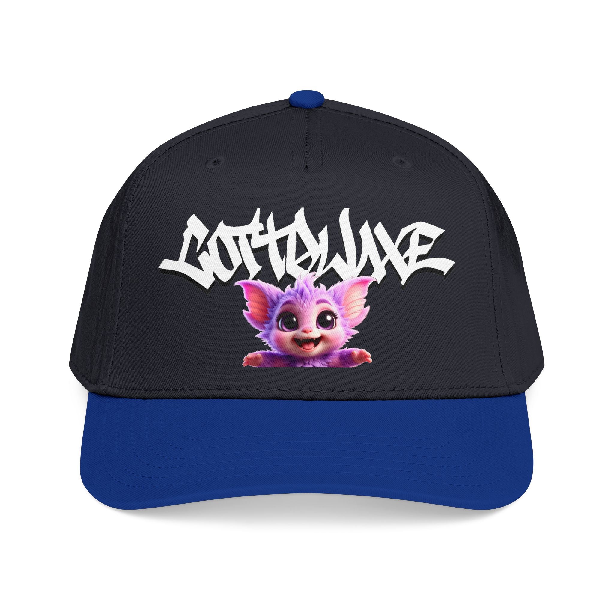 Cute Purple Creature Graphic Mid Profile Baseball Cap Cartoon Character COTTOLUXE