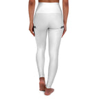 COTTOLUXE High-Waisted Yoga Leggings, White AOP with Black Graffiti Accent