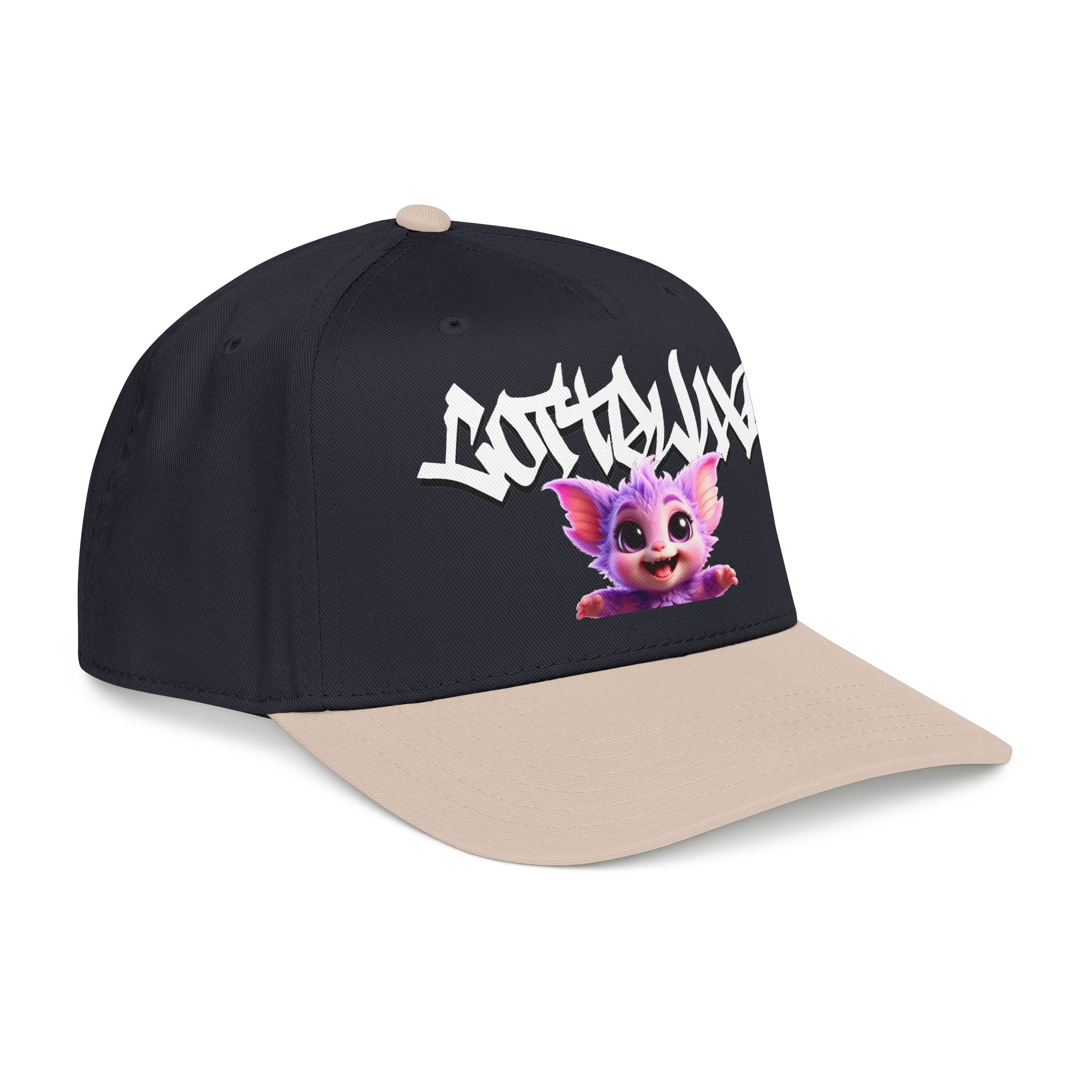 Cute Purple Creature Graphic Mid Profile Baseball Cap Cartoon Character COTTOLUXE