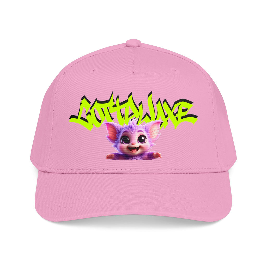Cute Purple Creature Graphic Mid Profile Baseball Cap Cartoon Character COTTOLUXE