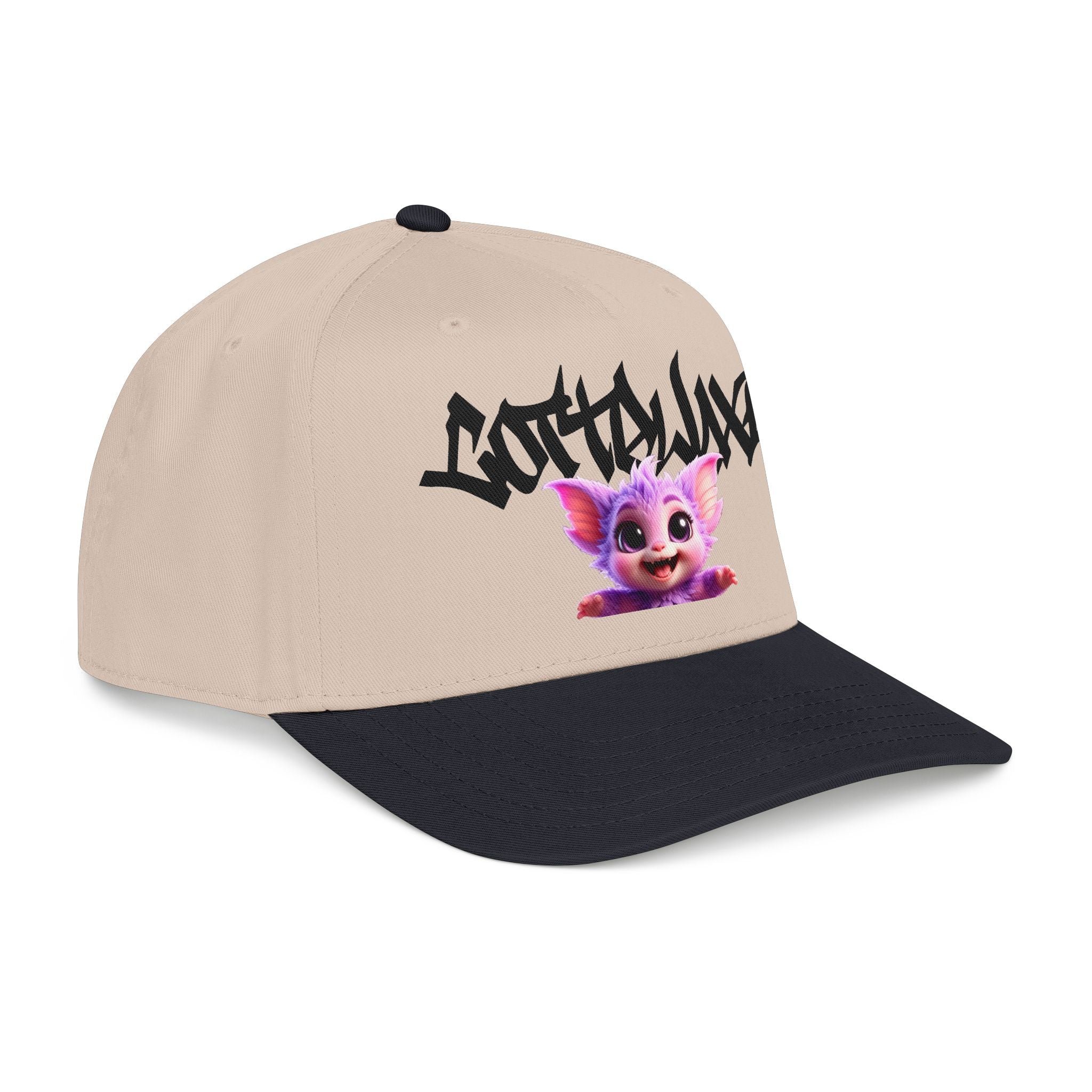 Cute Purple Creature Graphic Mid Profile Baseball Cap Cartoon Character COTTOLUXE