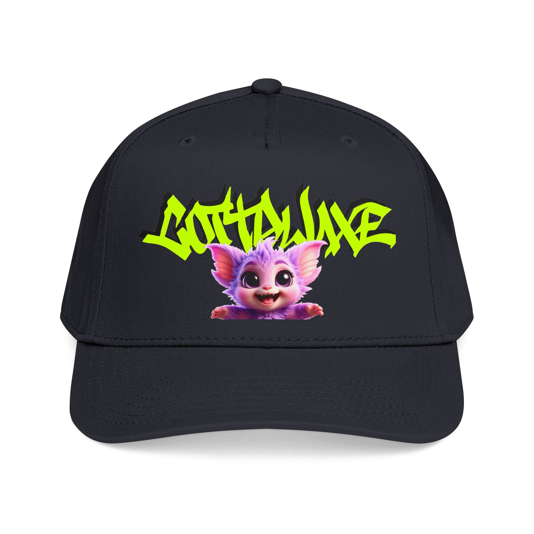 Cute Purple Creature Graphic Mid Profile Baseball Cap Cartoon Character COTTOLUXE