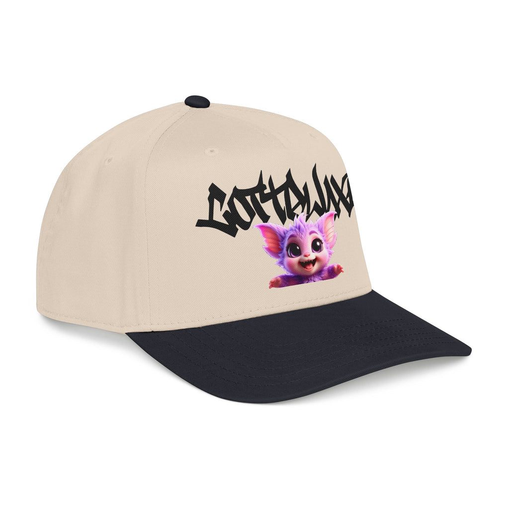 Cute Purple Creature Graphic Mid Profile Baseball Cap Cartoon Character COTTOLUXE