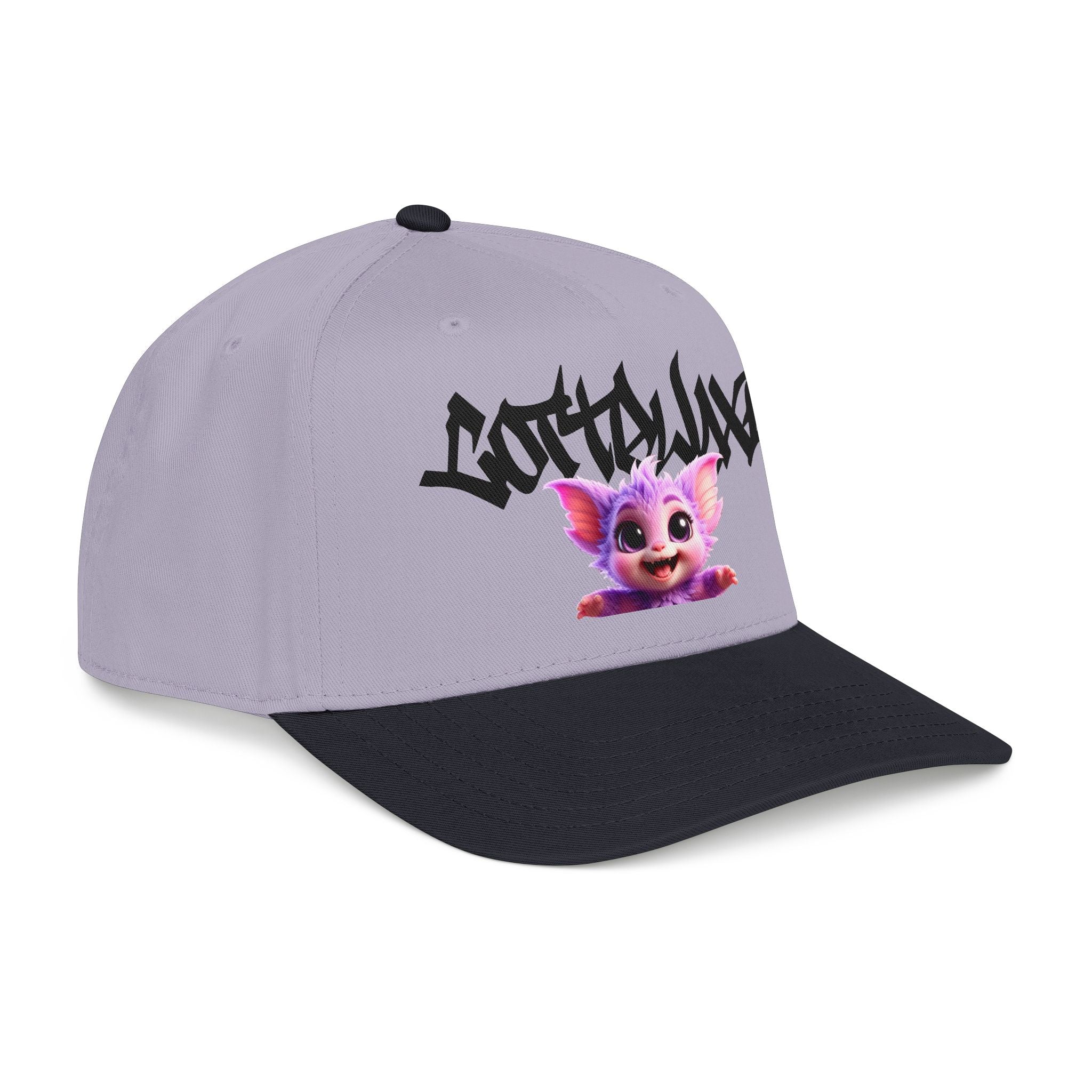 Cute Purple Creature Graphic Mid Profile Baseball Cap Cartoon Character COTTOLUXE