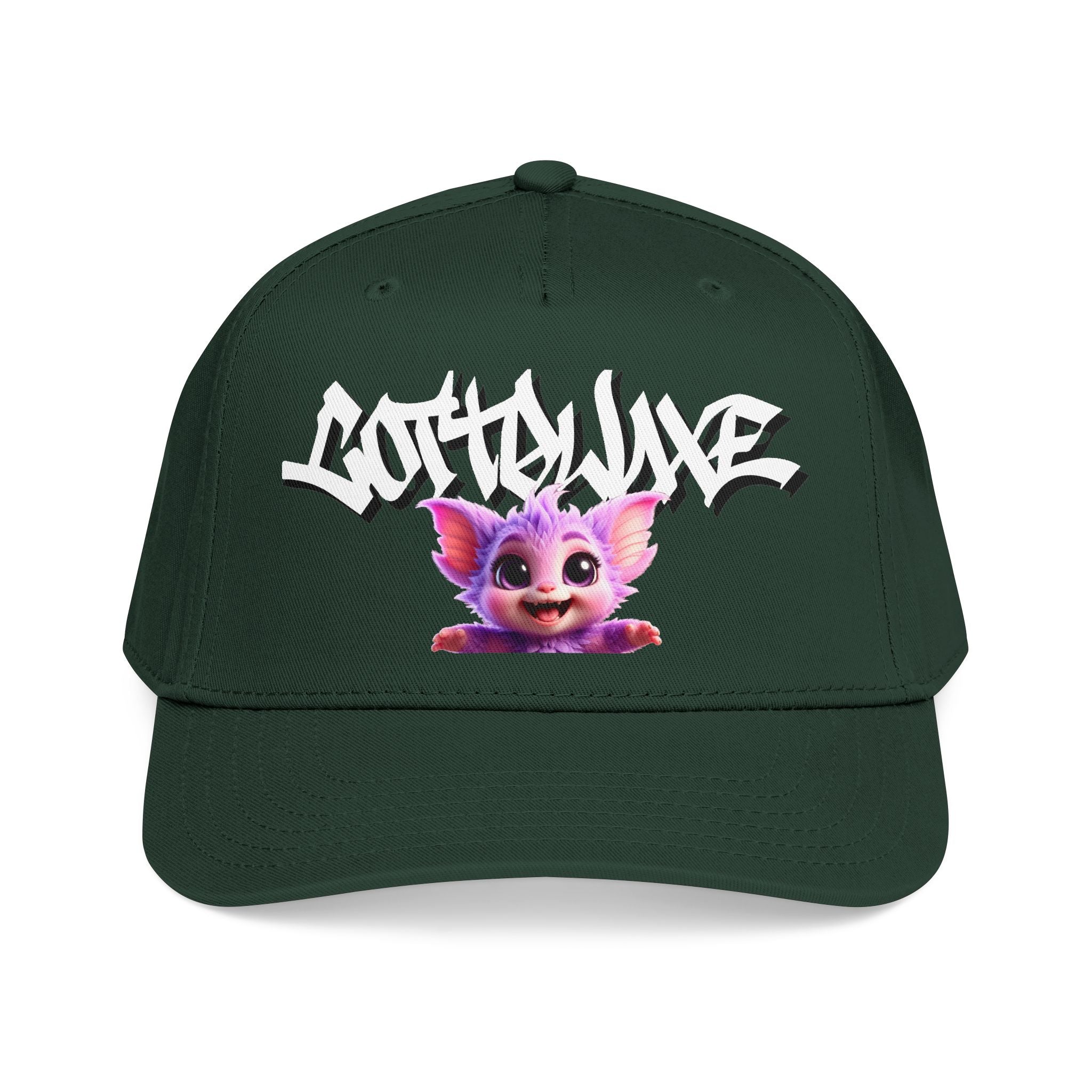Cute Purple Creature Graphic Mid Profile Baseball Cap Cartoon Character COTTOLUXE
