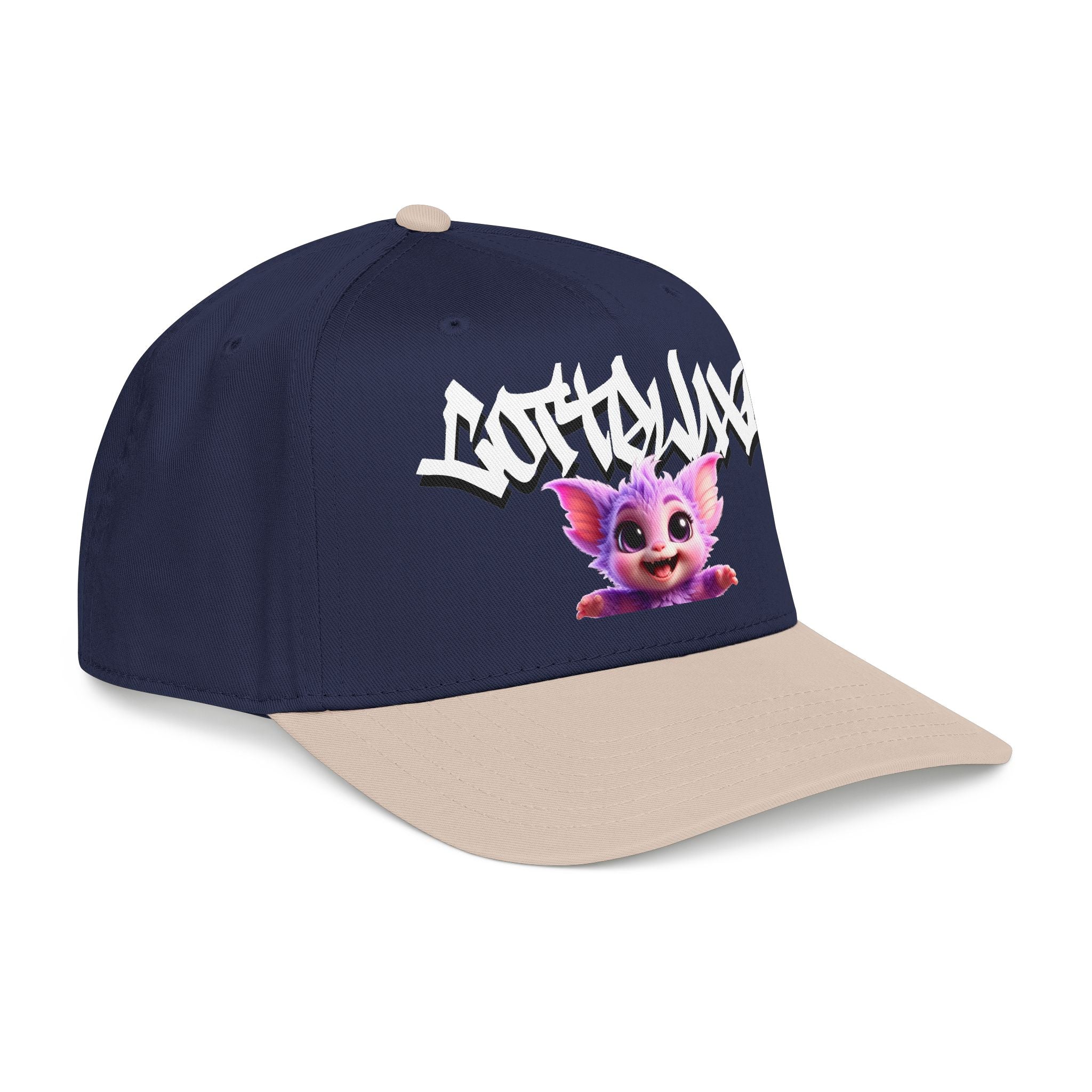 Cute Purple Creature Graphic Mid Profile Baseball Cap Cartoon Character COTTOLUXE