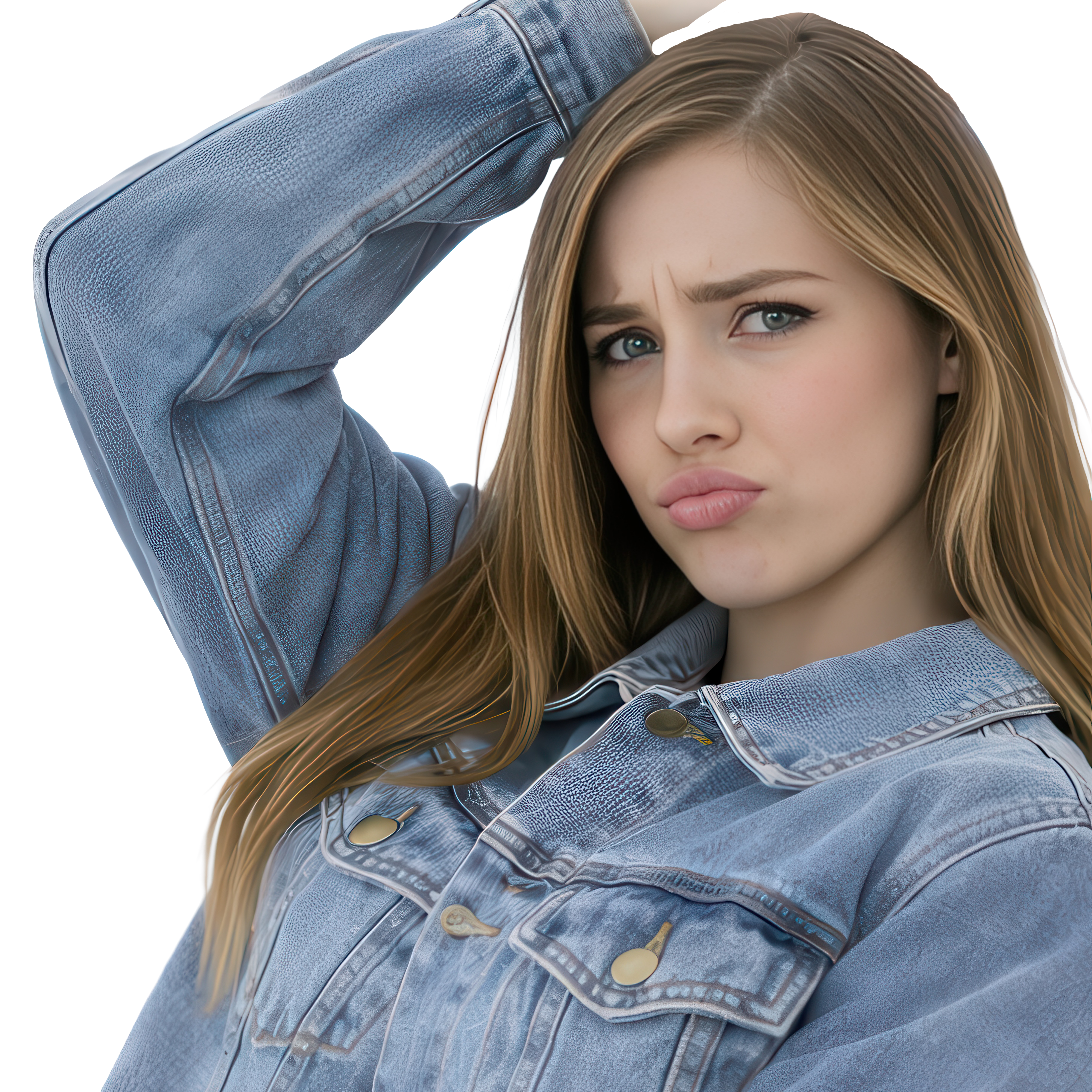 COTTOLUXE Denim Jacket with White Logo Graphic