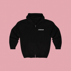 COTTOLUXE Full-Zip Chest Logo Hoodie