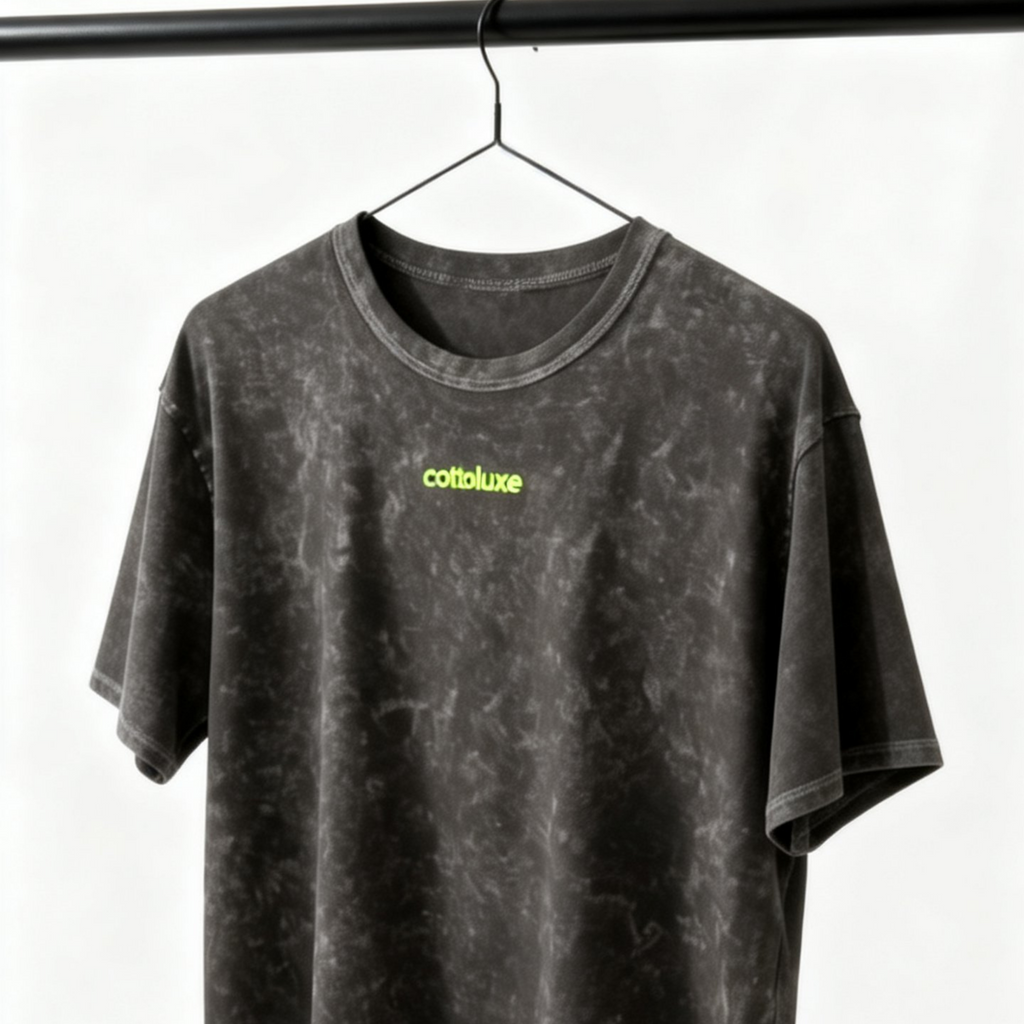 COTTOLUXE Neon Logo Mineral Wash T-Shirt