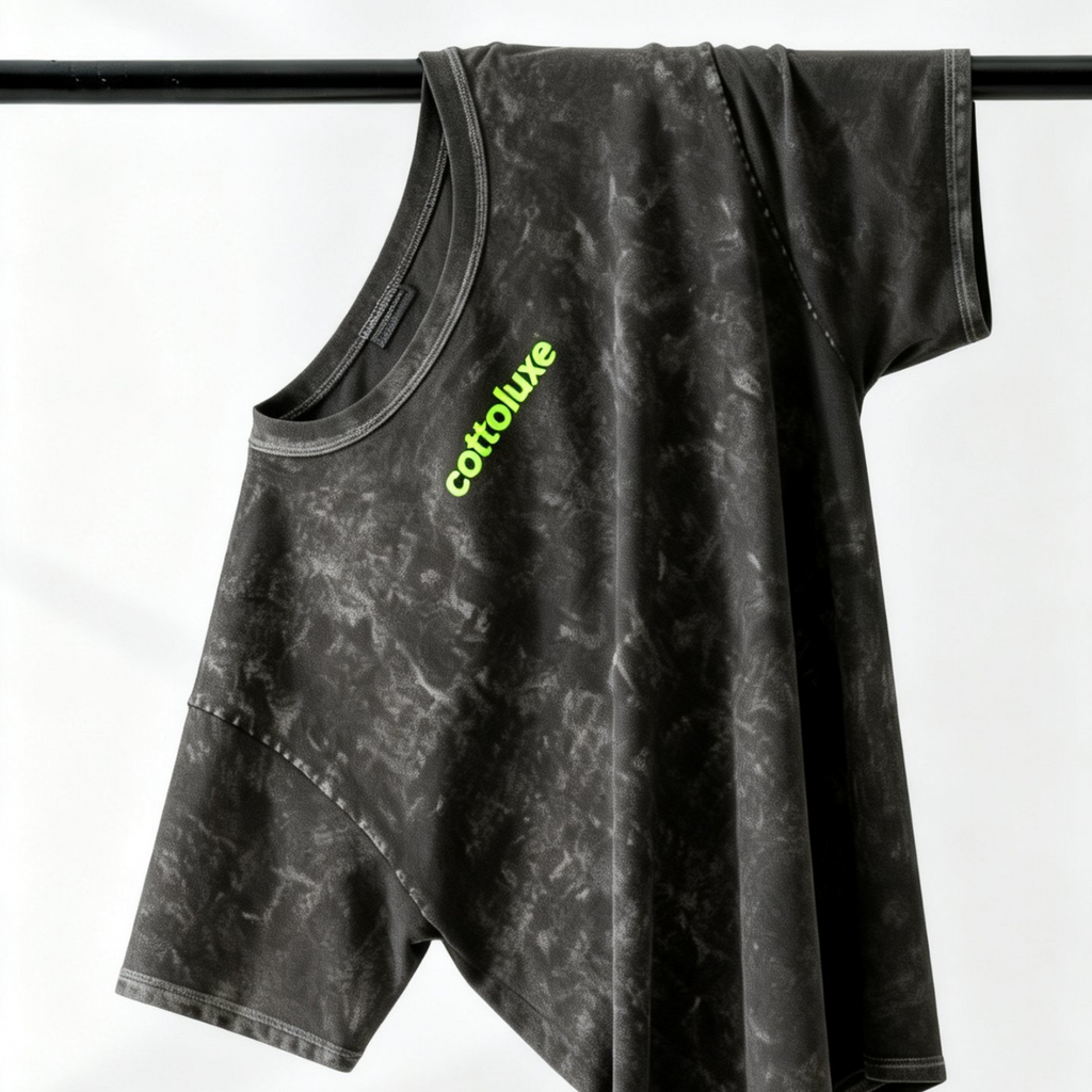 COTTOLUXE Neon Logo Mineral Wash T-Shirt