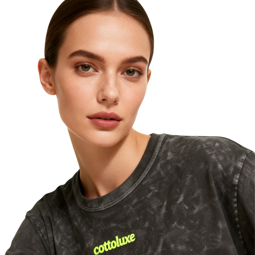 COTTOLUXE Neon Logo Mineral Wash T-Shirt
