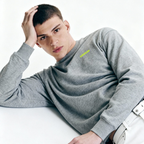 COTTOLUXE Signature Graffiti Logo Sweatshirt — Coral Crewneck with 'CottenLive' Back Print